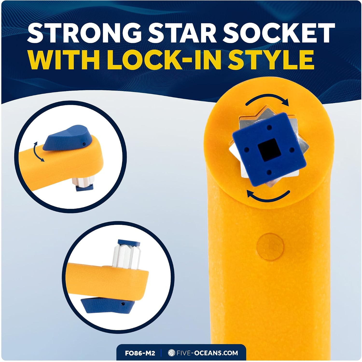 Five Oceans Sailboat Winch Handle, Universal Floating Winch Handle, Lock–in Mechanism, Lightweight and Strong, Fiberglass Reinforced Plastic - Image 6