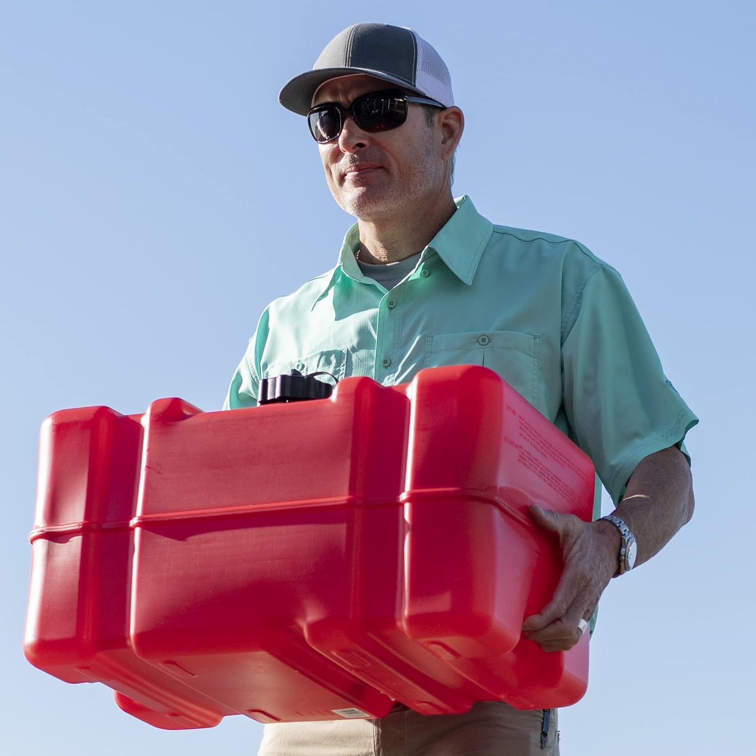 Scepter 12 Gallon Portable Marine Gas Can, Large Capacity Boat Fuel Tank, 2-Way Vented Cap, Built-In Fuel Gauge & Pick-Up, Handles, EPA & CARB Compliant, Tall Profile, 22.9"L x 14.3"W x 13.9"H (08668) - Image 6