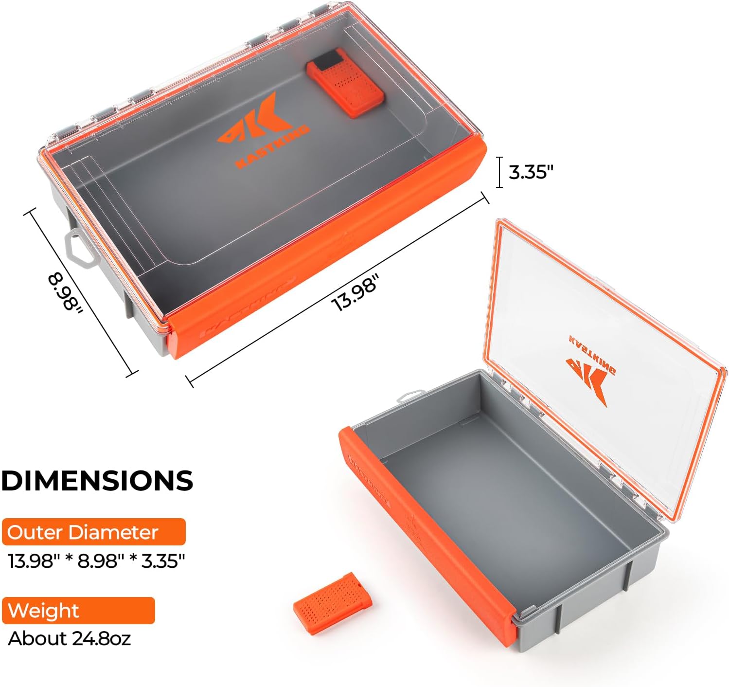 KastKing HyperSeal Waterproof Tackle Box, 3700 Deep Tackle Trays, Fishing Tackle Box Organizer With Exterior Stickers, Fishing Gear & Fishing Accessories Storage, 2 Packs No Compartment - Image 8