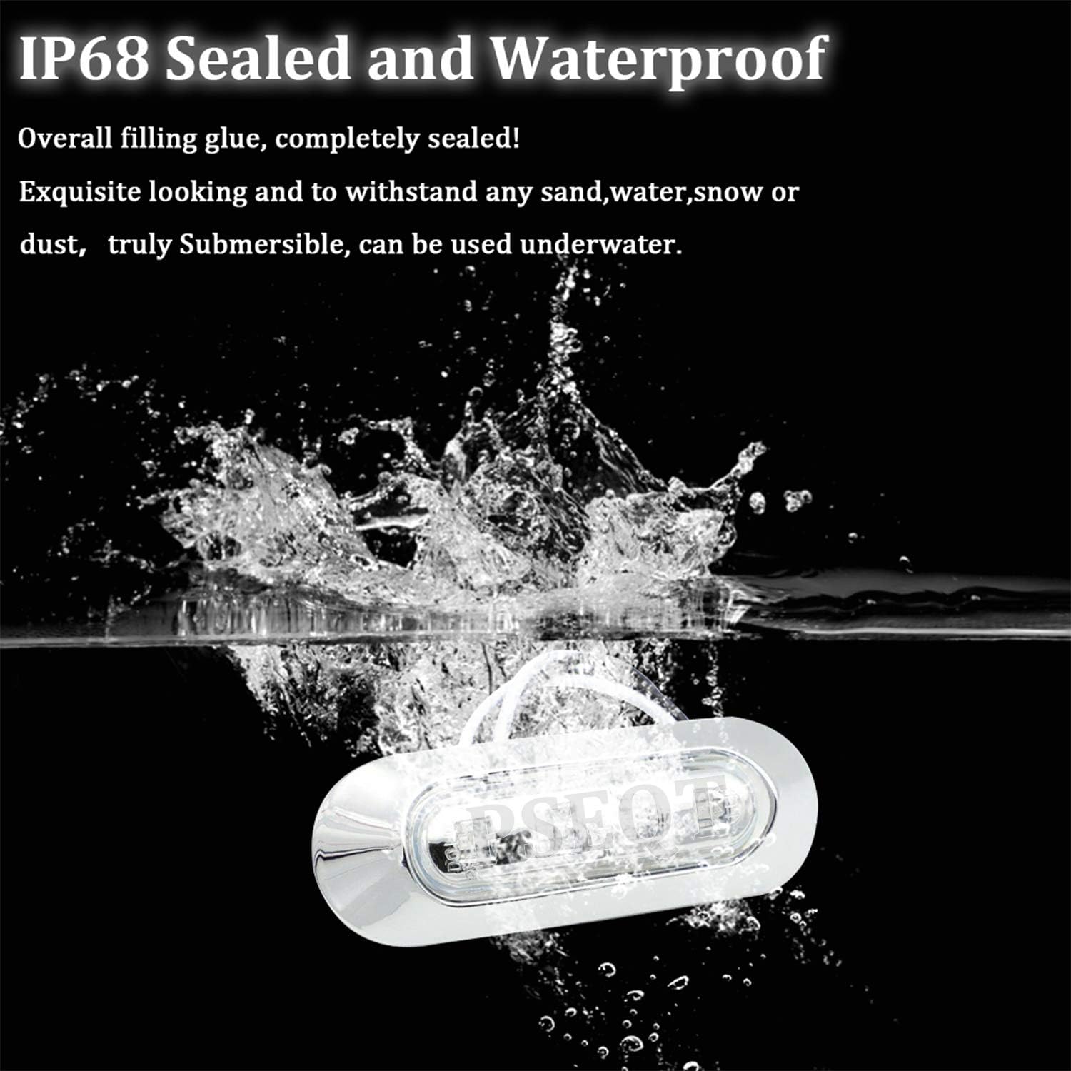 PSEQT 3.8'' Waterproof Boat Marine LED Lights Courtesy Interior Deck Light Navigation Transom Stern Cabin Lighting for Pontoon Fishing Boat Kayak Sailboat Bass Boats Vessel 12V 24V (White 4Pcs) - Image 5