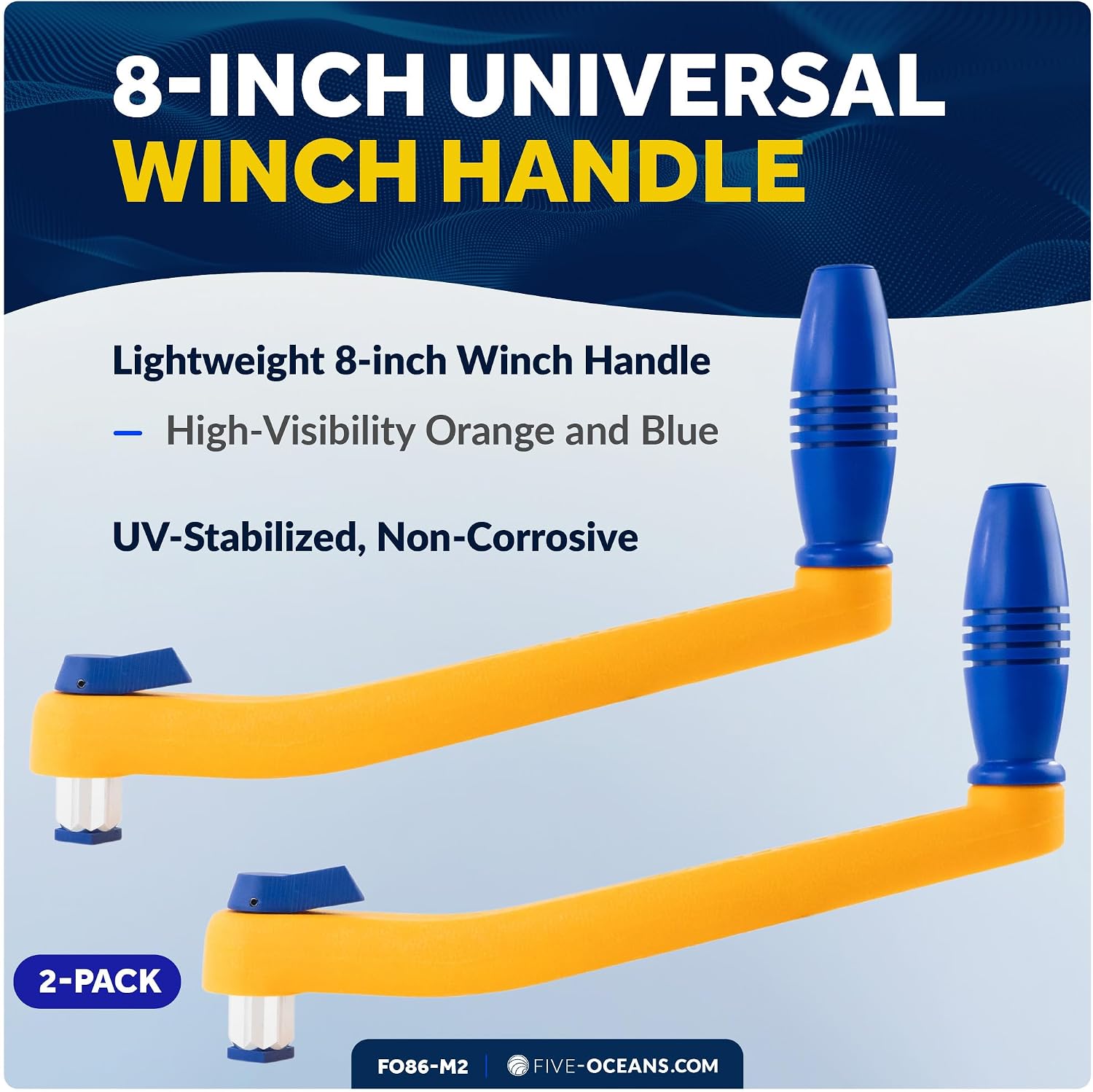 Five Oceans Sailboat Winch Handle, Universal Floating Winch Handle, Lock–in Mechanism, Lightweight and Strong, Fiberglass Reinforced Plastic - Image 2