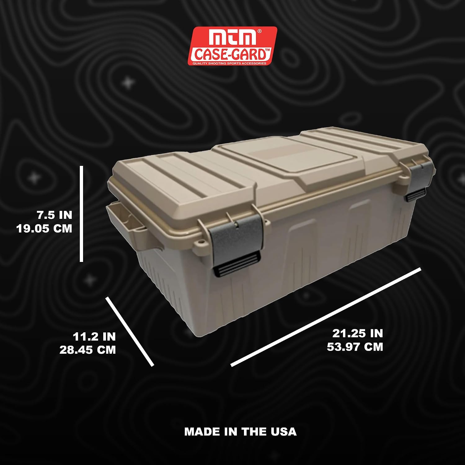 MTM ACDC30 Divided Ammo Crate Utility Box, Outdoor Gear & Tool Storage, Water- Resistant, Stackable, Snap Latch, 21"x11.2"x7.5", USA Made, Dark Earth - Image 5