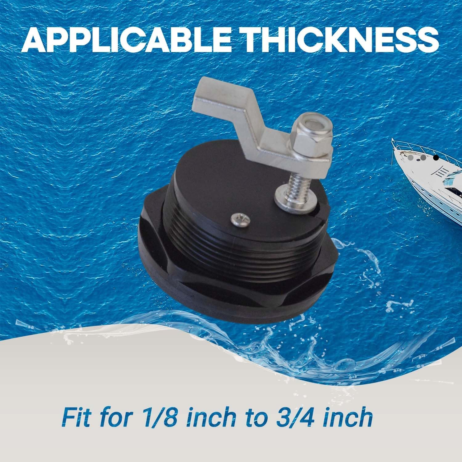 Boat Hatch Latch T Handle, Marine Grade Stainless Steel Cam Latch, Non-Locking Flush Mount Deck Latch for Boat Hatch, Livewell, RV Compartment & Cabinet Door Replacement - Image 5
