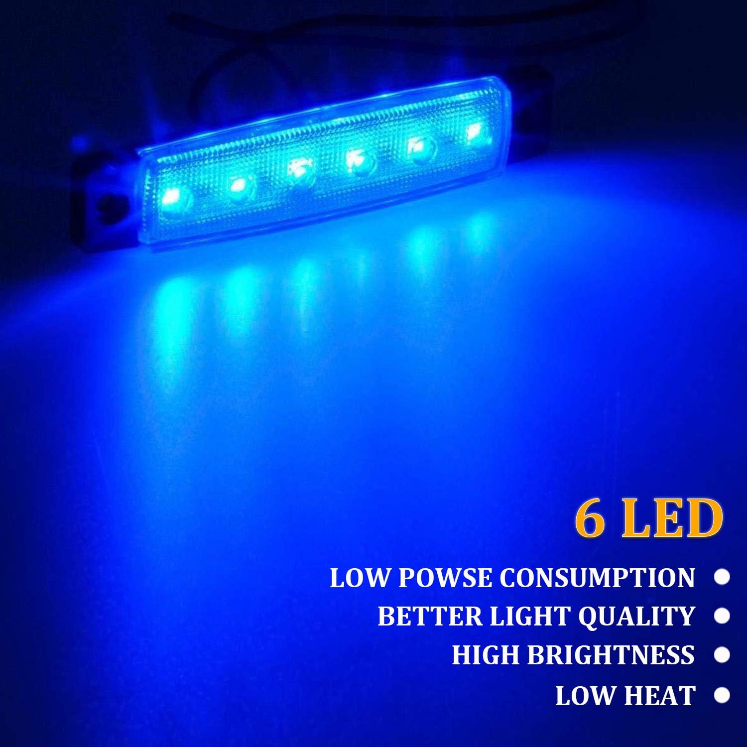 PSEQT LED Boat Interior Lights Marine Courtesy Light Strip Deck Transom Cockpit Navigation Lighting Waterproof for Fishing Pontoon Kayak Yacht Sailboat (Blue 10Pcs) - Image 2