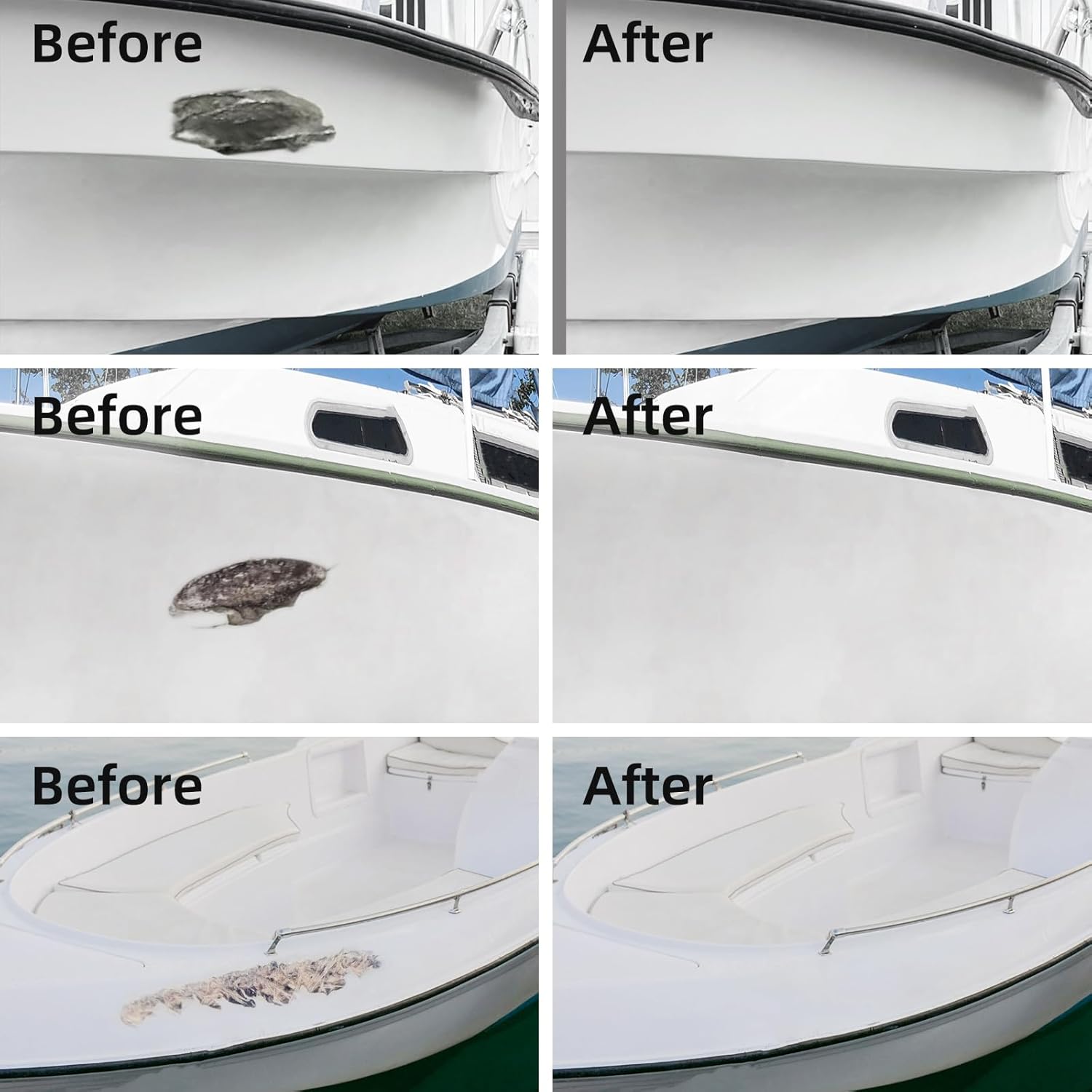 Globalcom Fiberglass Boat Repair Kit White, Gel Coat Repair Kit for Boats, Marine Fiberglass Repair Kit for Boats, Epoxy Filler for Boats, Fiberglass Repair Kit Fix Holes Chips Pit Cracks - Image 4