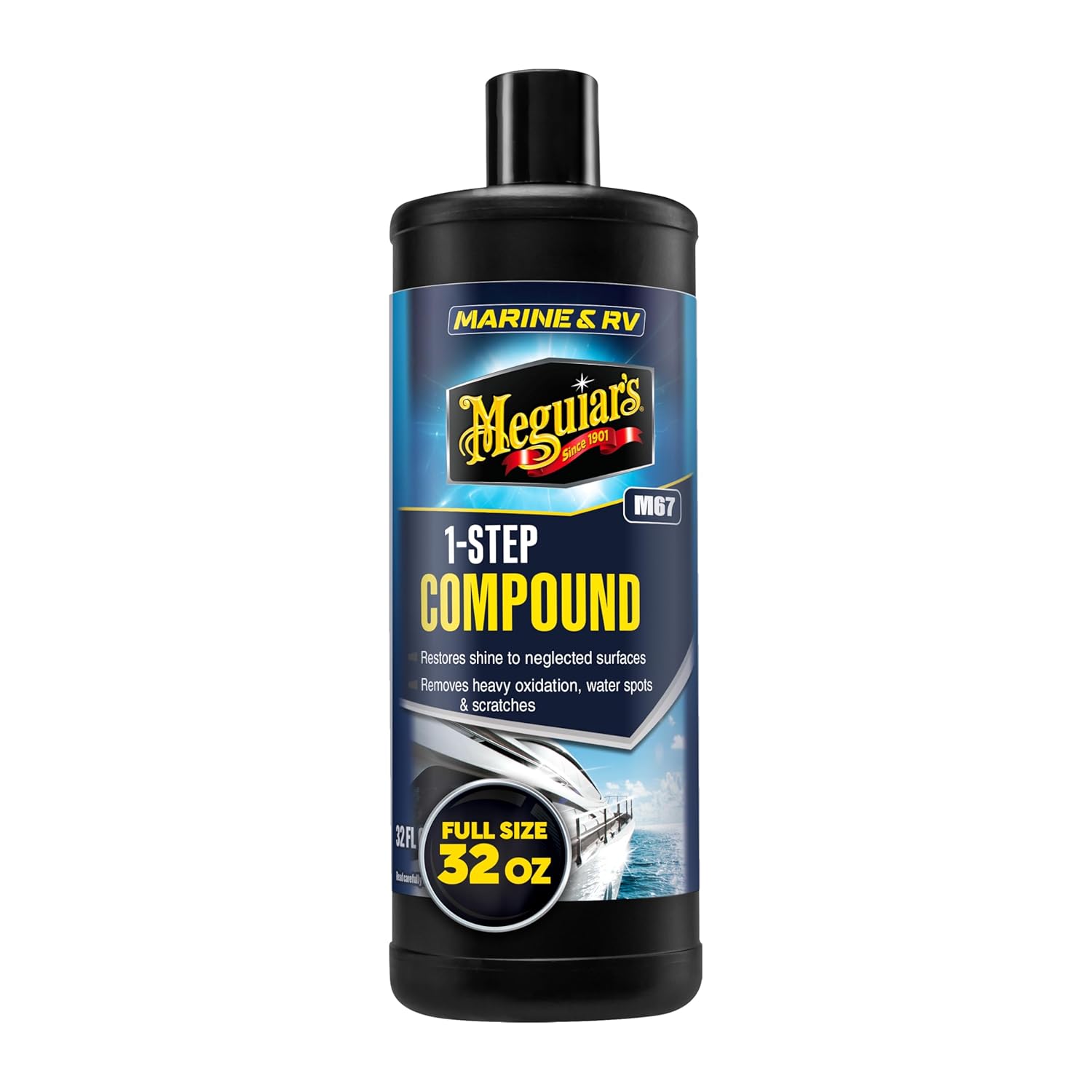 Meguiar’s Marine/RV One Step Boat Compound, Oxidation Remover, Boat Water Spot Remover, Also Removes Stains and Scratches, Restores Color and Shine to Fiberglass Gel Coat Finishes, 32 Oz - Image 4