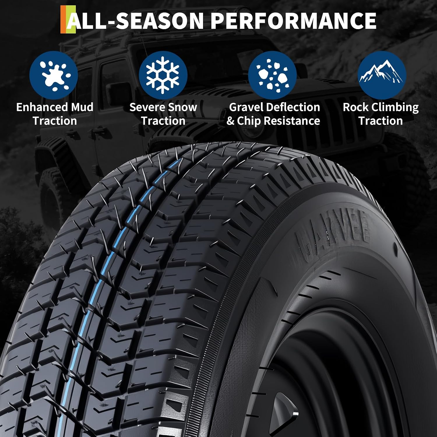 GarveeTech 2-Pack Trailer Tire On Rim ST175/80D13 Trailer Tires and Wheels 5 Lug on 4.5 in PCD Trailer Tires with 13 in Rims Load Range C 6PR Black | ST175/80D13 Trailer Tires and Wheels 5 Lug on 4.5 in PCD Trailer Tires with 13 in Rims Load Range C 6PR Black - Image 3