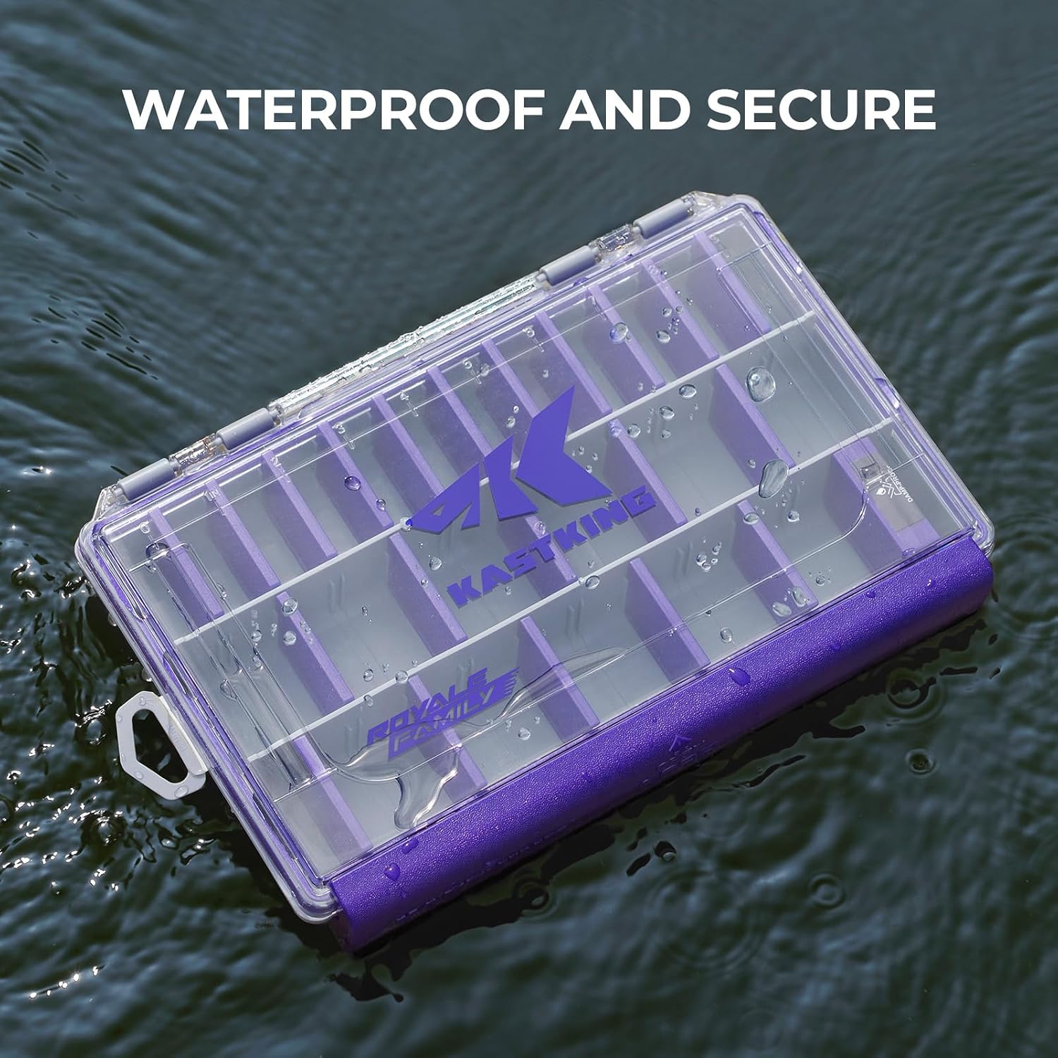 KastKing HyperSeal Waterproof Tackle Box, 3600 and 3700 Tackle Trays, Fishing Tackle Box Organizer with Removable Dividers, Lure Box and Terminal Tackle Storage,Purple - Image 2