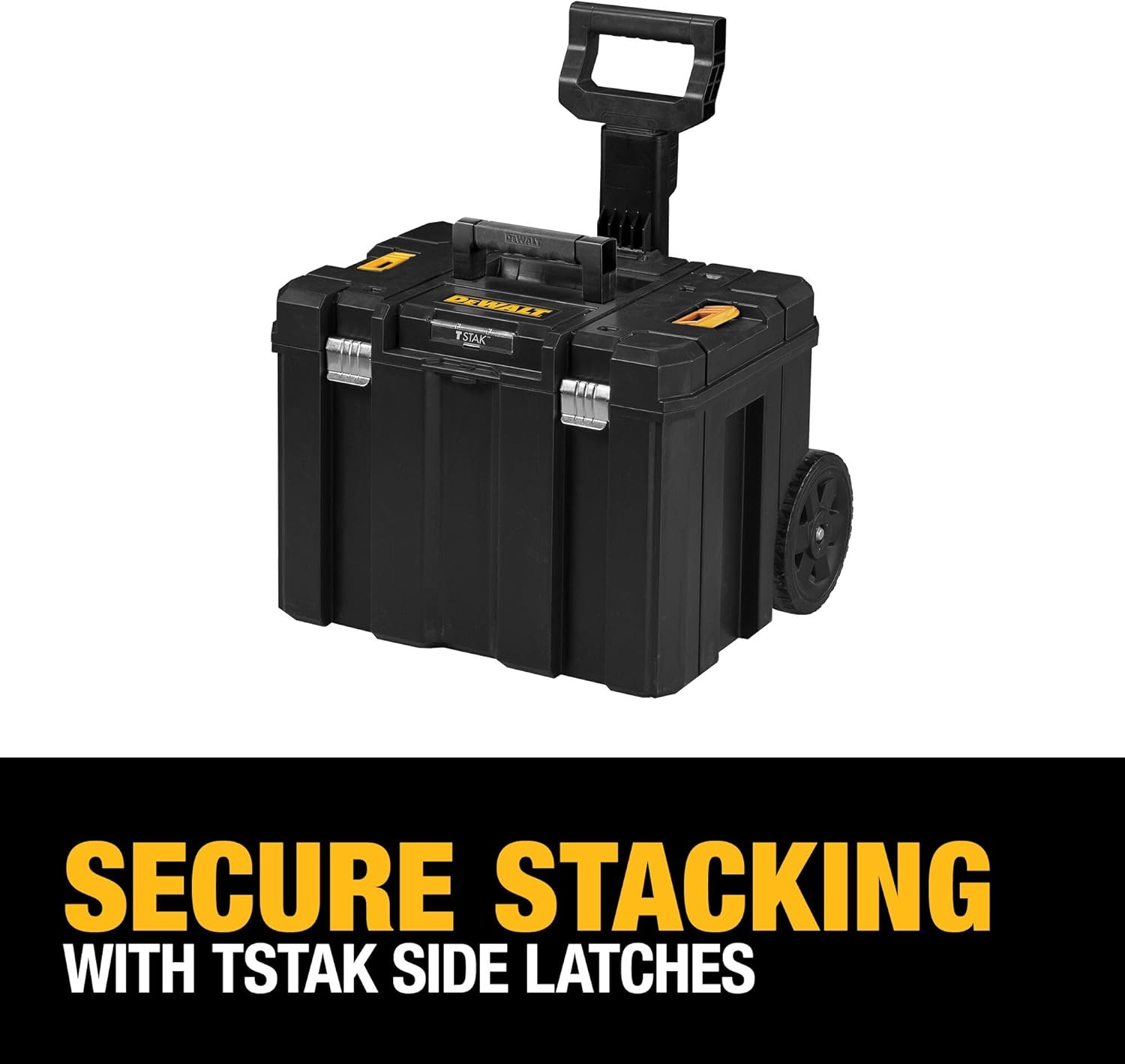 DEWALT Tool Box with Wheels Modular, Large Rolling Tool Box With Telescopic Handle, Portable Carrier Deep Stackable TSTAK Storage (DWST17820) - Image 7