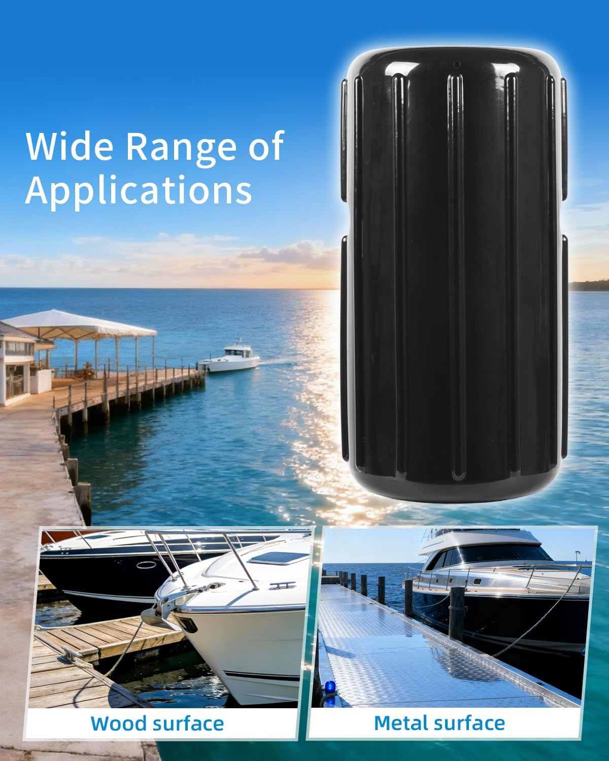 OCEANBROAD Dock Corner Bumpers, Heavy-Duty Marine Guard for Dock Corner & Edge Protection, UV-Resistant PVC with Stainless Steel Hardware, Vertical Installation for Straight Corners - Image 5