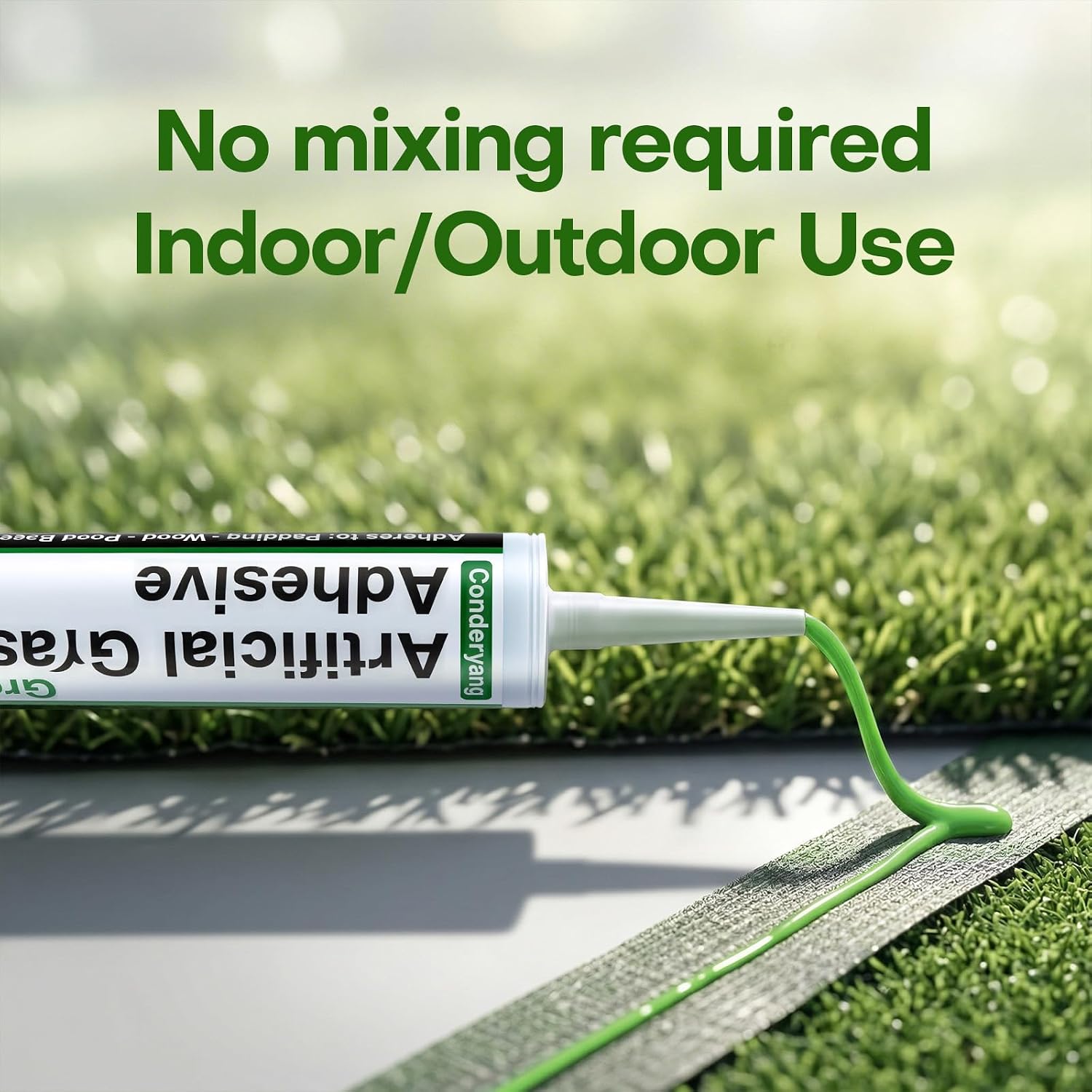 1 Tube of Turf Glue for Artificial Grass, 10 oz Concentrate Lawn Paint, Polymer Adhesive, Polyurethane Based, Weatherproof, Carpet Adhesive for Patio & Garden Synthetic Surfaces (No Caulk Gun) - Image 7