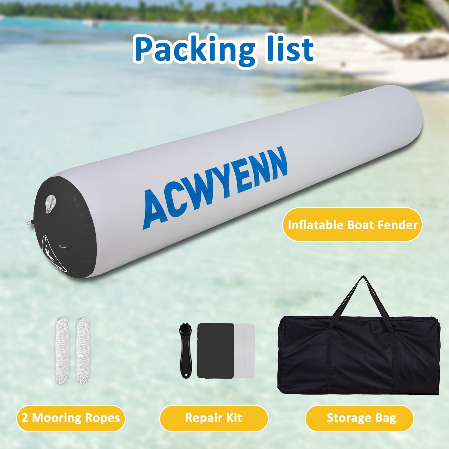 Inflatable Boat Bumpers for Docking, Large Inflatable Boat Dock Fenders and Bumpers for Fishing Boat, Pontoon Boat, Yachts and Jet Ski - Image 7