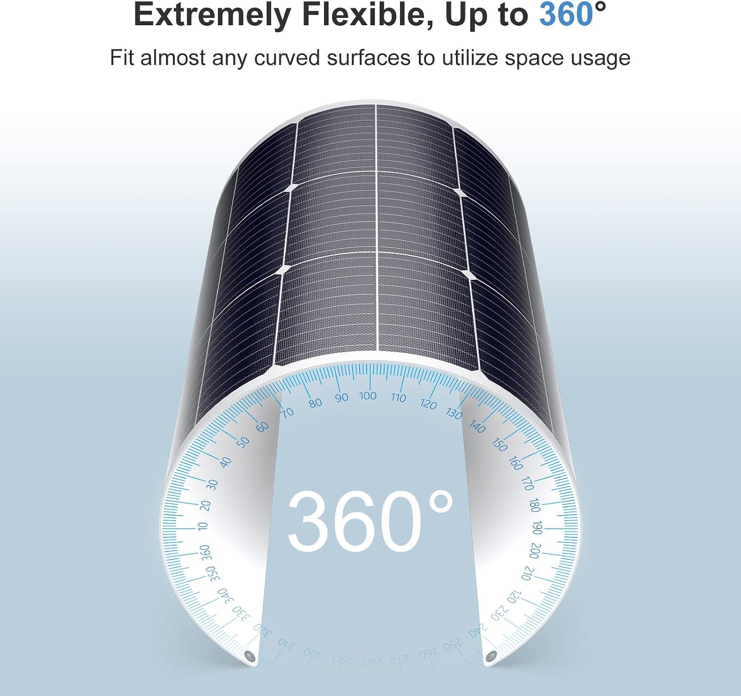 Solarapex 100watt Flexible Solar Panel -Lightweight Mono Solar with ETFE Coating, IP68 Waterproof, Fiberglass Protection for 12V Battery Charging in RV, Boat, Marine, Camping & Off-Grid(100W) - Image 4