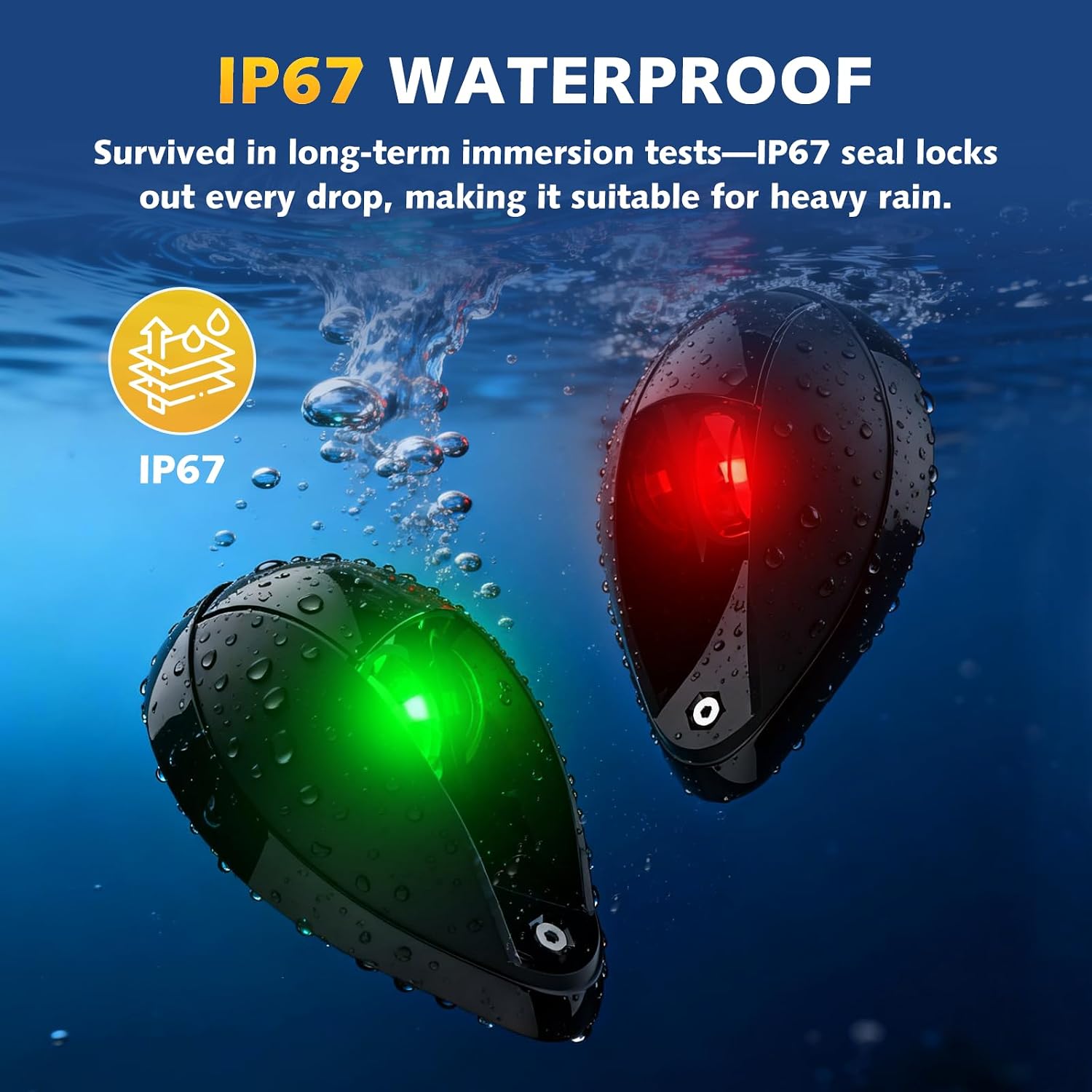 Boat Navigation Lights Side Mount, Red and Green Bow Lights for Boats LED Waterproof IP67, Marine Navigation Boat Light for Pontoon, Fishing, Bass & Jon Boats - Image 3