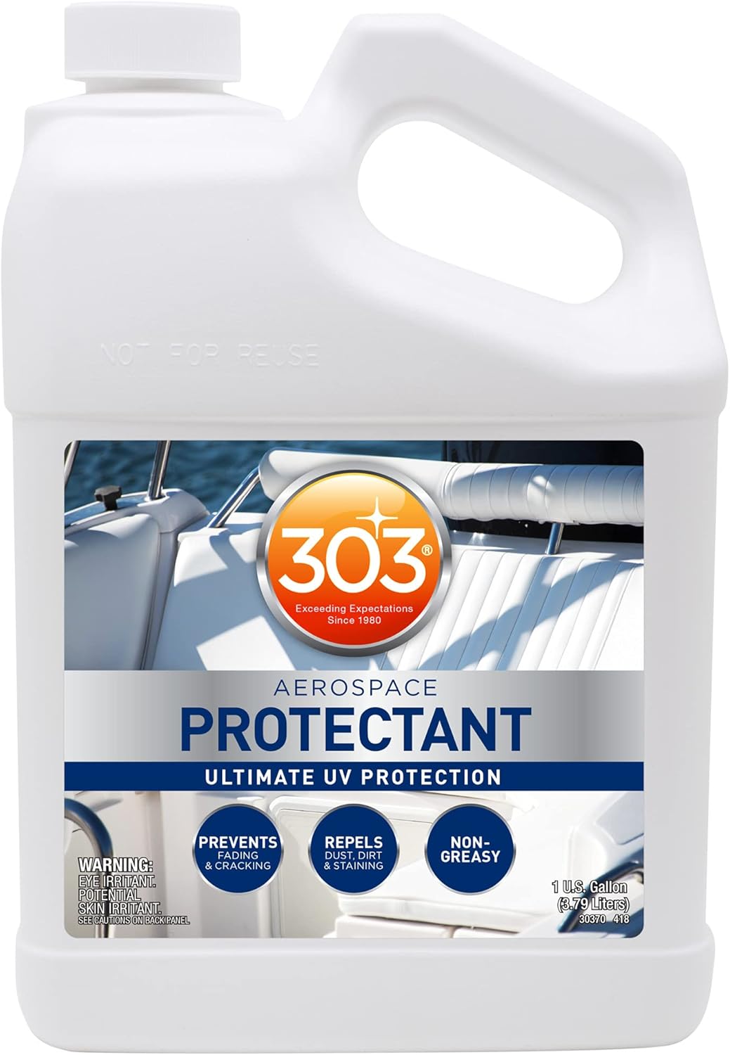 303 Marine Aerospace Protectant for Boat Vinyl, 1 Gallon | Provides UV protection for marine vinyl and surfaces while helping prevent fading, cracking, and staining.