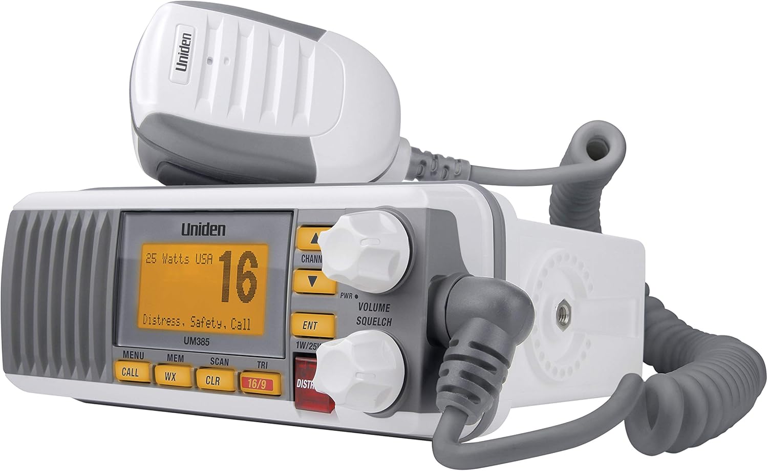 Uniden UM385 25 Watt Fixed Mount Marine Vhf Radio, Waterproof IPX4 with Triple Watch, Dsc, Emergency/Noaa Weather Alert, All Usa/International/Canadian Marine Channels, Memory Channel Scan, White - Image 3