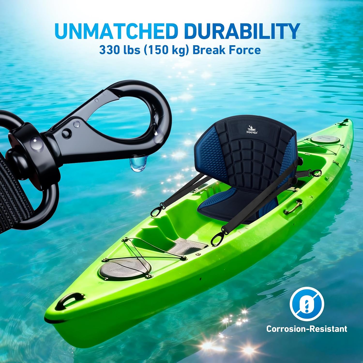 Upgraded Kayak Seat with Back Support & Enhanced Side Support, Universal Folding Paddle Board Seat for Inflatable Kayak, Canoe, SUP, Fishing Boat - Image 3