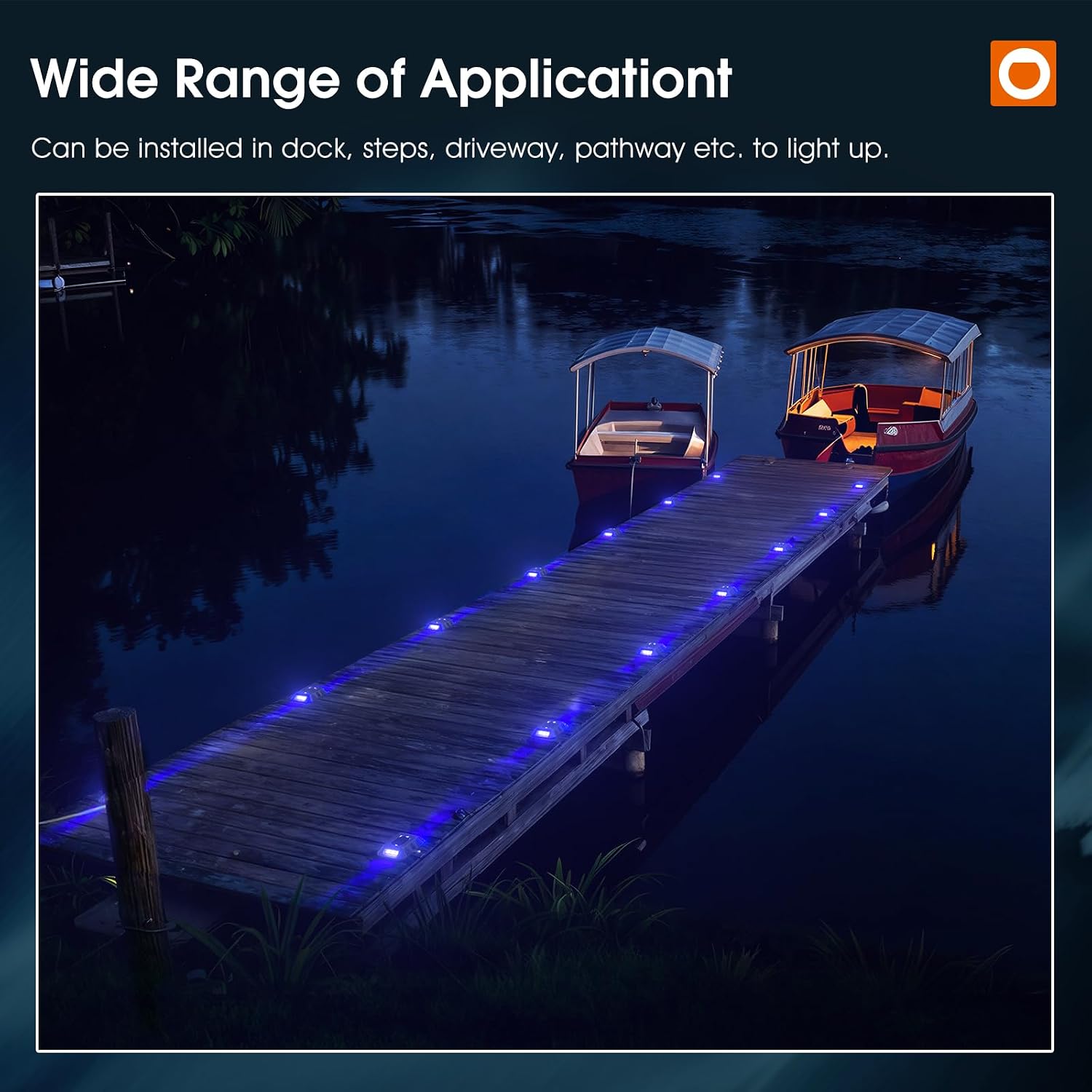 addlon Solar Dock Lights Marine 12 Pack, 2CCT Outdoor Driveway Marker Deck Lights, IP67 Waterproof, Solar Powered Deck Light for Pathway Warning Step Sidewalk Patio, Blue Light & Cool White, FCC - Image 7