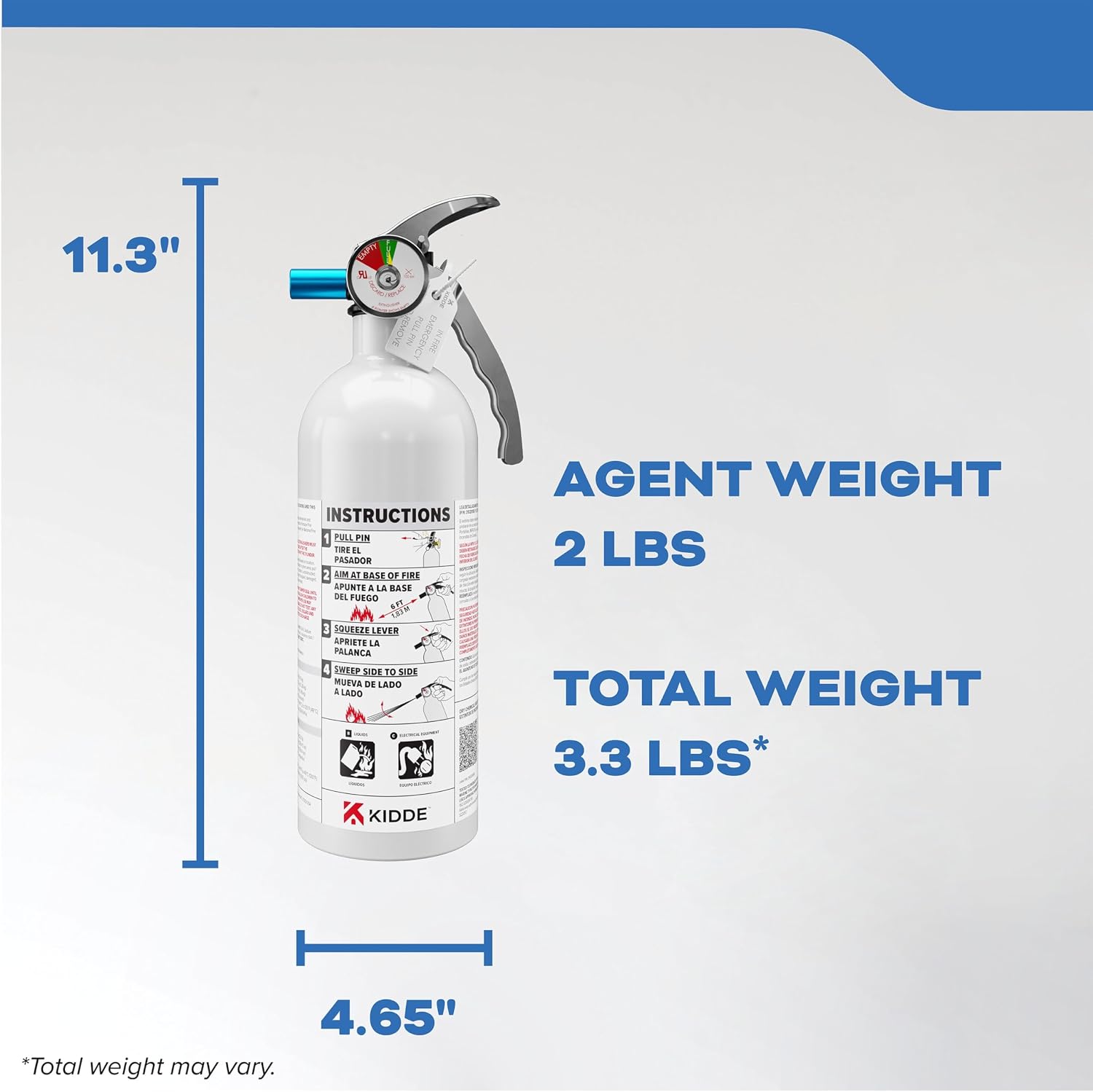 Kidde Mariner 5 Fire Extinguisher for Boats and Watercrafts, 5-B:C, MAR5 | Coast Guard Approved Marine Extinguisher for Very Small Flammable Liquids/Gases and Electrical Fires, 2 lb. Dry Chemical - Image 9