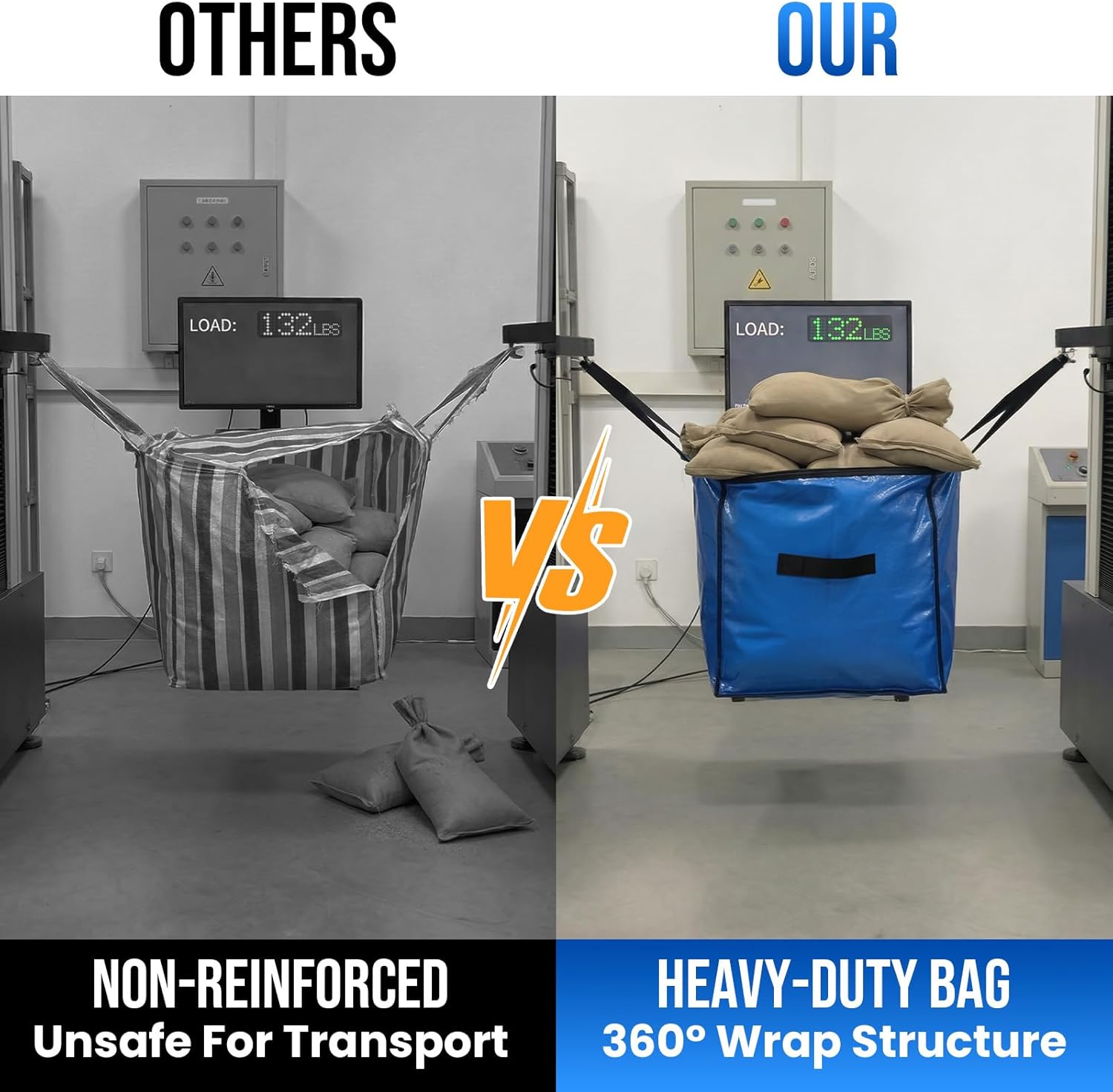 TAILI Extra Large Moving Bags, 4 Pack Blue Heavy Duty Totes For Storage with Visible Window, Wrap Around Handles, Storage Bags for Space Saving, Alternative to Moving Boxes - Image 2