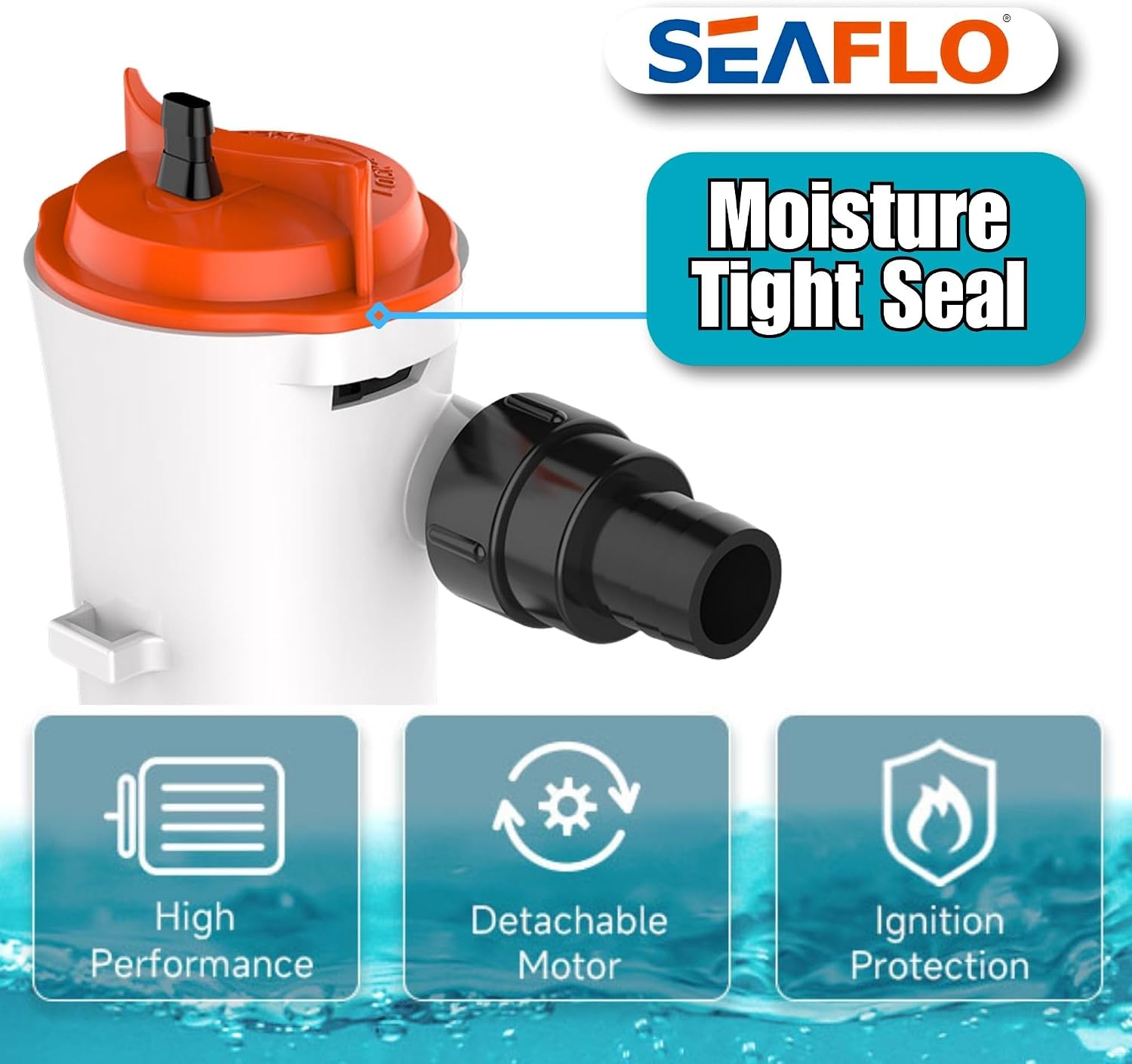 SEAFLO 04 Series 800 GPH Baitwell/Livewell Aerator Pump with Straight Intake, 12V DC, Saltwater/Freshwater, Replaceable Cartridge Motor, ¾" NPT Outlet, CE & Rohs Certified – 4-Year Warranty! - Image 10