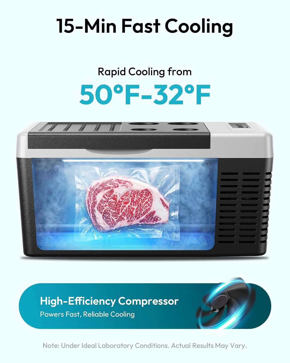 EUHOMY 12 Volt Refrigerator, 19QT(18L) Compressor Electric Cooler APP Control, Car Fridge -4℉~68℉, Portable Refrigerator 12/24V DC 100-240V AC, Portable Freezer for Camping, Travel, Boat - Image 3