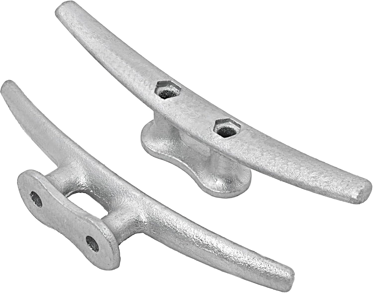 Boat Dock Cleats Galvanized 8"/10"/12" Large Cast Iron Dock Cleats Marine Grade Rope Cleat for Mooring, Pier, Deck, Tie Down - Image 3