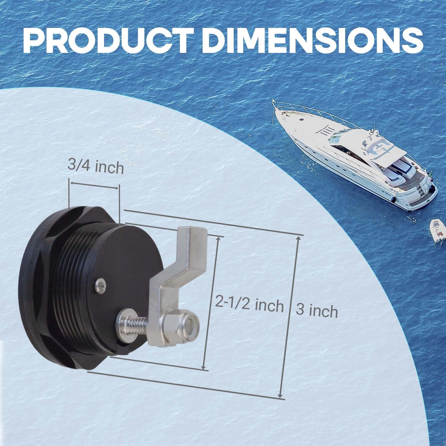 Boat Hatch Latch T Handle, Marine Grade Stainless Steel Cam Latch, Non-Locking Flush Mount Deck Latch for Boat Hatch, Livewell, RV Compartment & Cabinet Door Replacement - Image 2