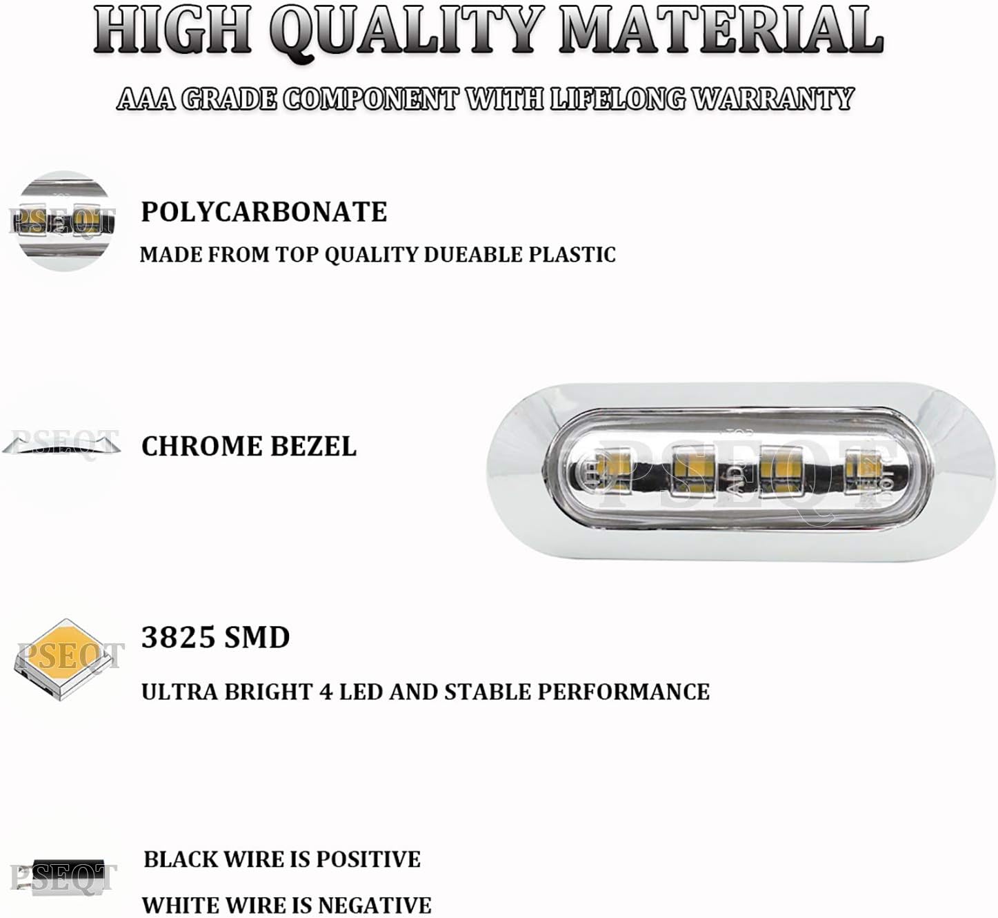PSEQT 3.8'' Waterproof Boat Marine LED Lights Courtesy Interior Deck Light Navigation Transom Stern Cabin Lighting for Pontoon Fishing Boat Kayak Sailboat Bass Boats Vessel 12V 24V (White 4Pcs) - Image 6