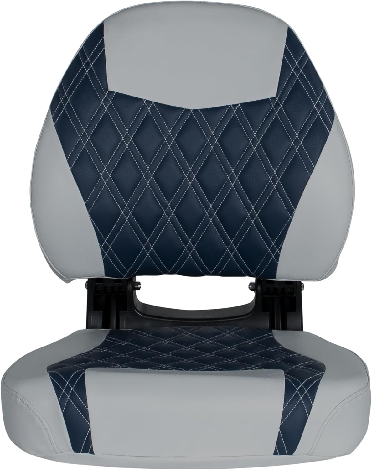 Lippert Sunset Collection Folding Pontoon Boat Seat, Contoured Foam Cushioning, Durable Marine-Grade Vinyl, Poly Frame, Pedestal Not Included, 19" L x 19" W x 22.5" H - 2024023317