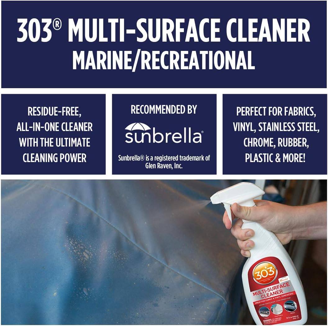 303 Marine Multi-Surface Cleaner for Vinyl & Canvas, 32 oz | Removes dirt, grime, and stains from vinyl, canvas, upholstery, and other marine surfaces. - Image 9
