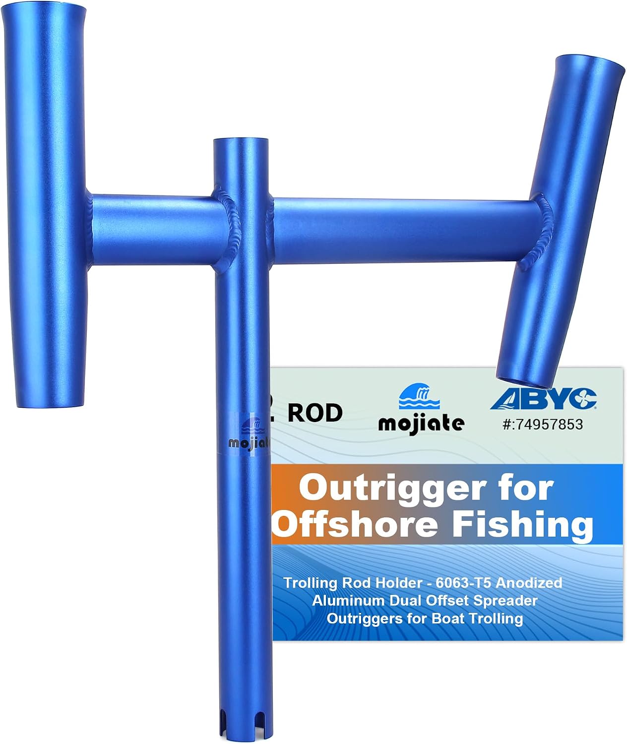 Trolling Rod Holder - Anodized Aluminum Dual Offset Fishing Rod Spreader, Marine-Grade Fishing Rod Spreader for Offshore Boats, Outriggers