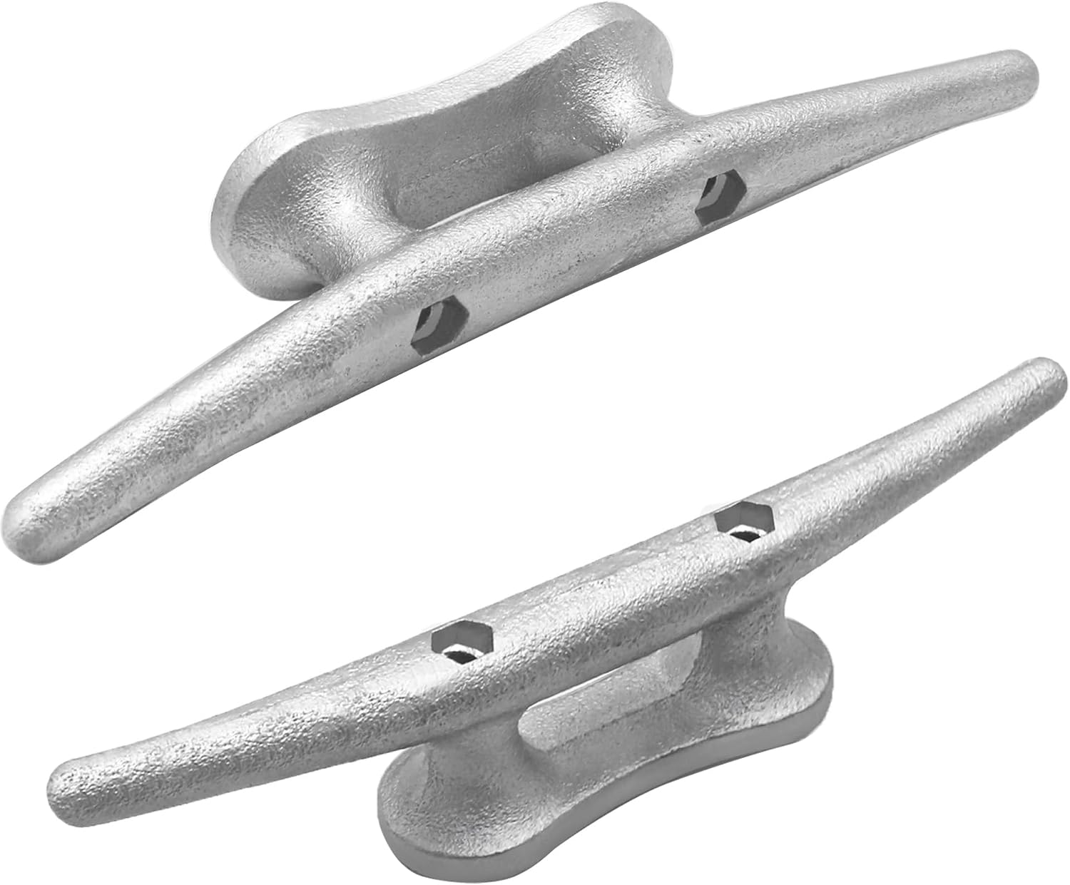 Boat Dock Cleats Galvanized 8"/10"/12" Large Cast Iron Dock Cleats Marine Grade Rope Cleat for Mooring, Pier, Deck, Tie Down - Image 2
