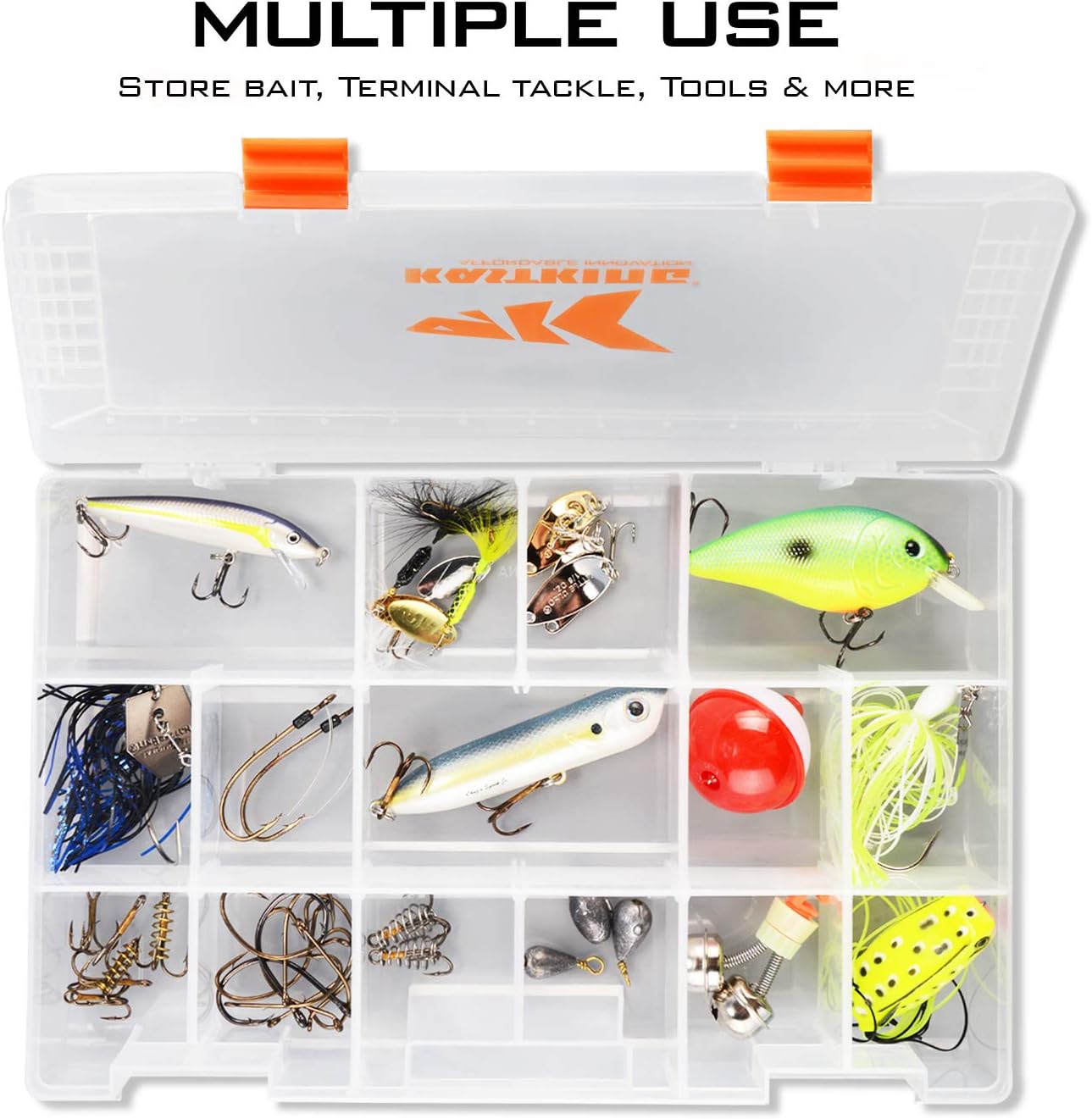 KastKing Tackle Boxes, Plastic Box, Plastic Storage Organizer Box with Removable Dividers - Fishing Tackle Storage - Box Organizer - 2 Packs /4 Packs Tackle Trays - Parts Box - Image 5