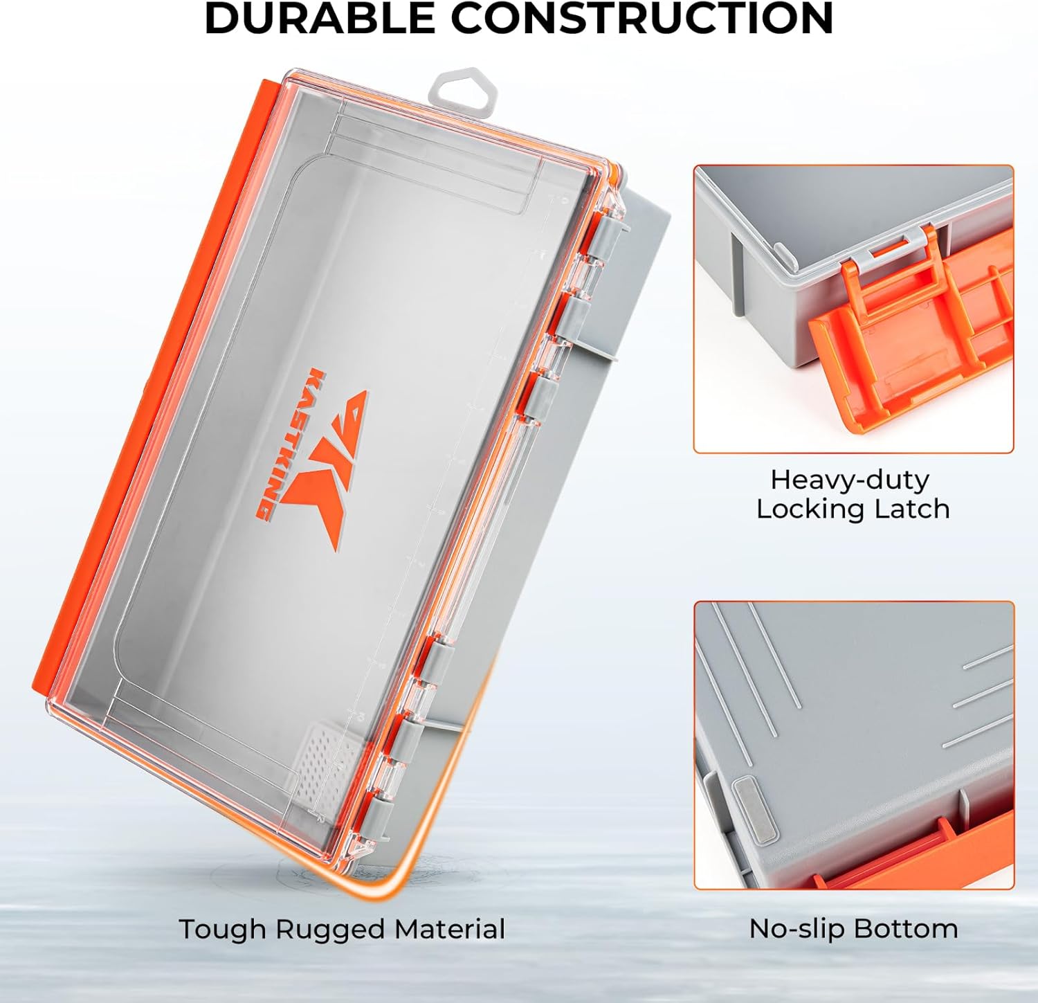 KastKing HyperSeal Waterproof Tackle Box, 3700 Deep Tackle Trays, Fishing Tackle Box Organizer With Exterior Stickers, Fishing Gear & Fishing Accessories Storage, 2 Packs No Compartment - Image 6