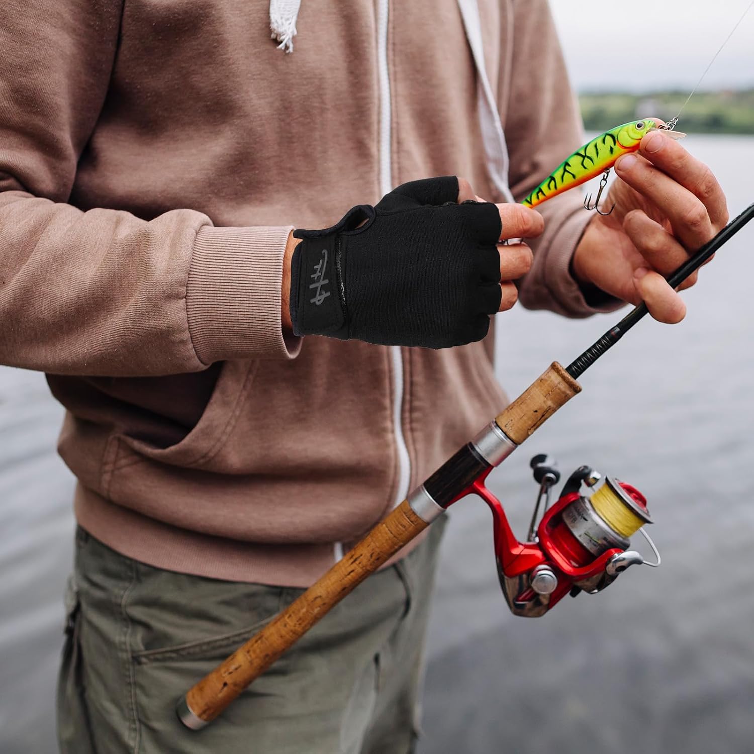 Ptwola Fingerless Gloves Fishing Gloves Paddling Glove Sailing Glove RowingGloves KayakGloves WaterGloves SportsGloves FishingGloves for Men Women Training Cycling Workout Gym Fitness Pull Up - Image 6