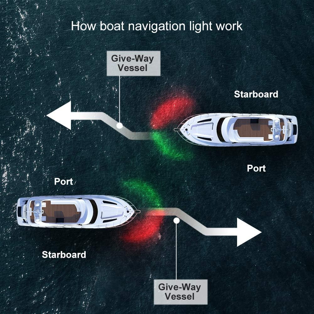 Boat Navigation Light Red and Green LED Marine Navigation Boat Bow Light for Pontoon and Small Boat (Silver) - Image 6