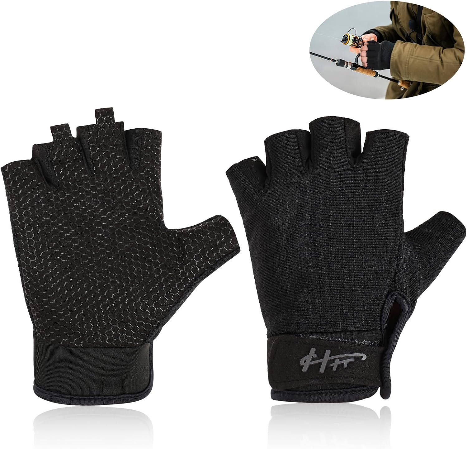 Ptwola Fingerless Gloves Fishing Gloves Paddling Glove Sailing Glove RowingGloves KayakGloves WaterGloves SportsGloves FishingGloves for Men Women Training Cycling Workout Gym Fitness Pull Up - Image 8