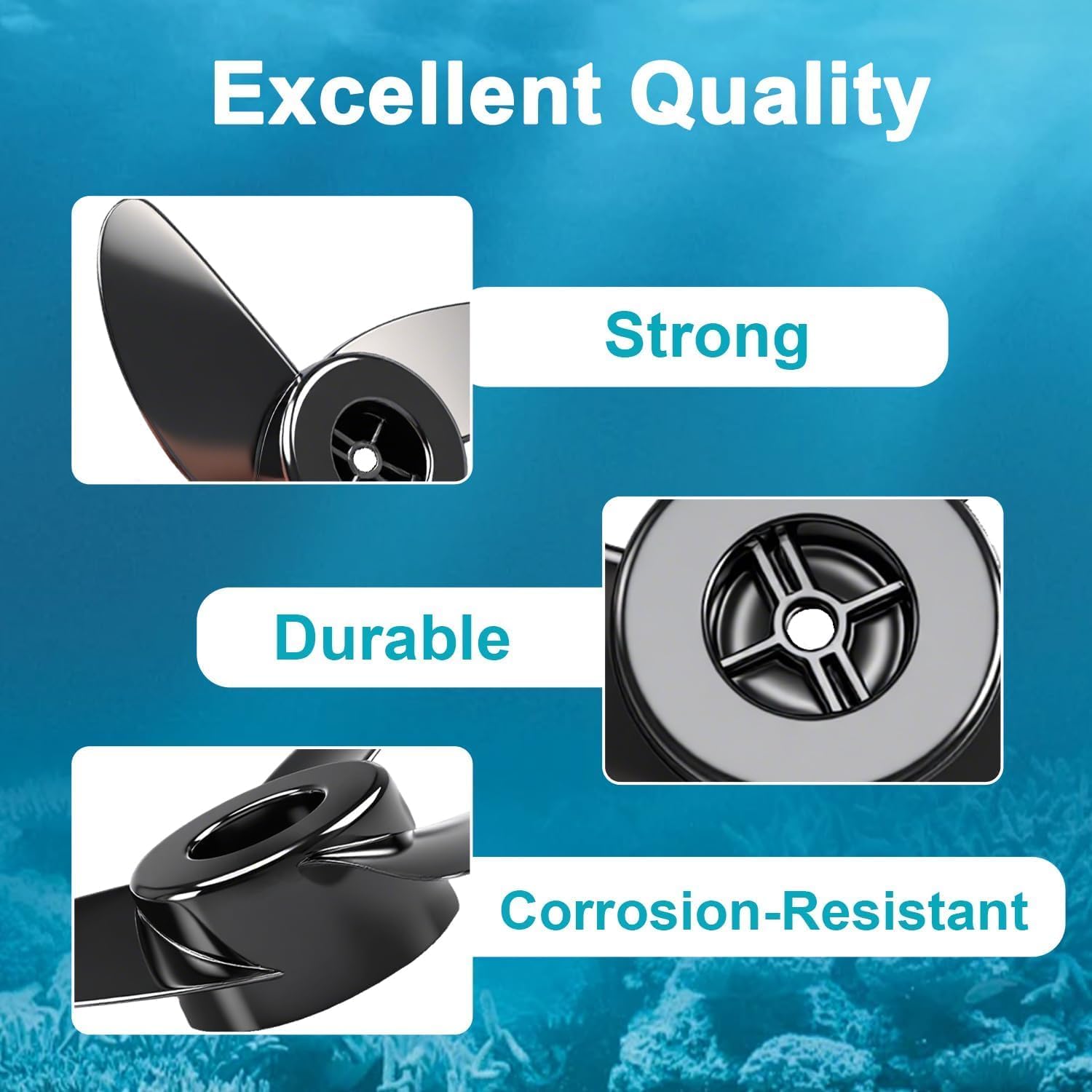 3-Blade Trolling Motor Propeller Compatible with Motorguide Machete III Trolling Motor - 3.5" Hub Small Boat Shallow-Water Replacement Drill Power - Image 3