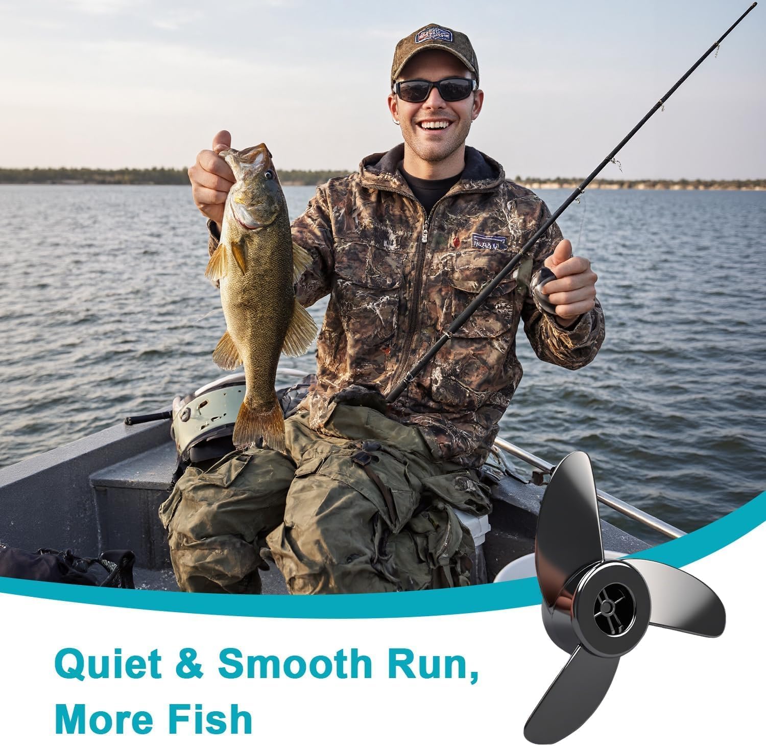 3-Blade Trolling Motor Propeller Compatible with Motorguide Machete III Trolling Motor - 3.5" Hub Small Boat Shallow-Water Replacement Drill Power - Image 7