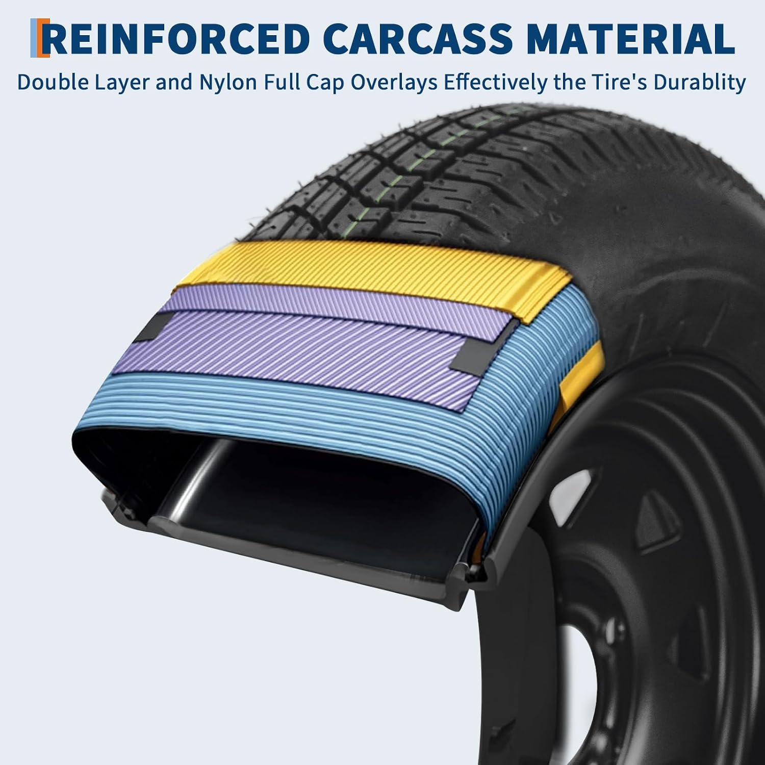 GarveeTech 2-Pack Trailer Tire On Rim ST175/80D13 Trailer Tires and Wheels 5 Lug on 4.5 in PCD Trailer Tires with 13 in Rims Load Range C 6PR Black | ST175/80D13 Trailer Tires and Wheels 5 Lug on 4.5 in PCD Trailer Tires with 13 in Rims Load Range C 6PR Black - Image 4
