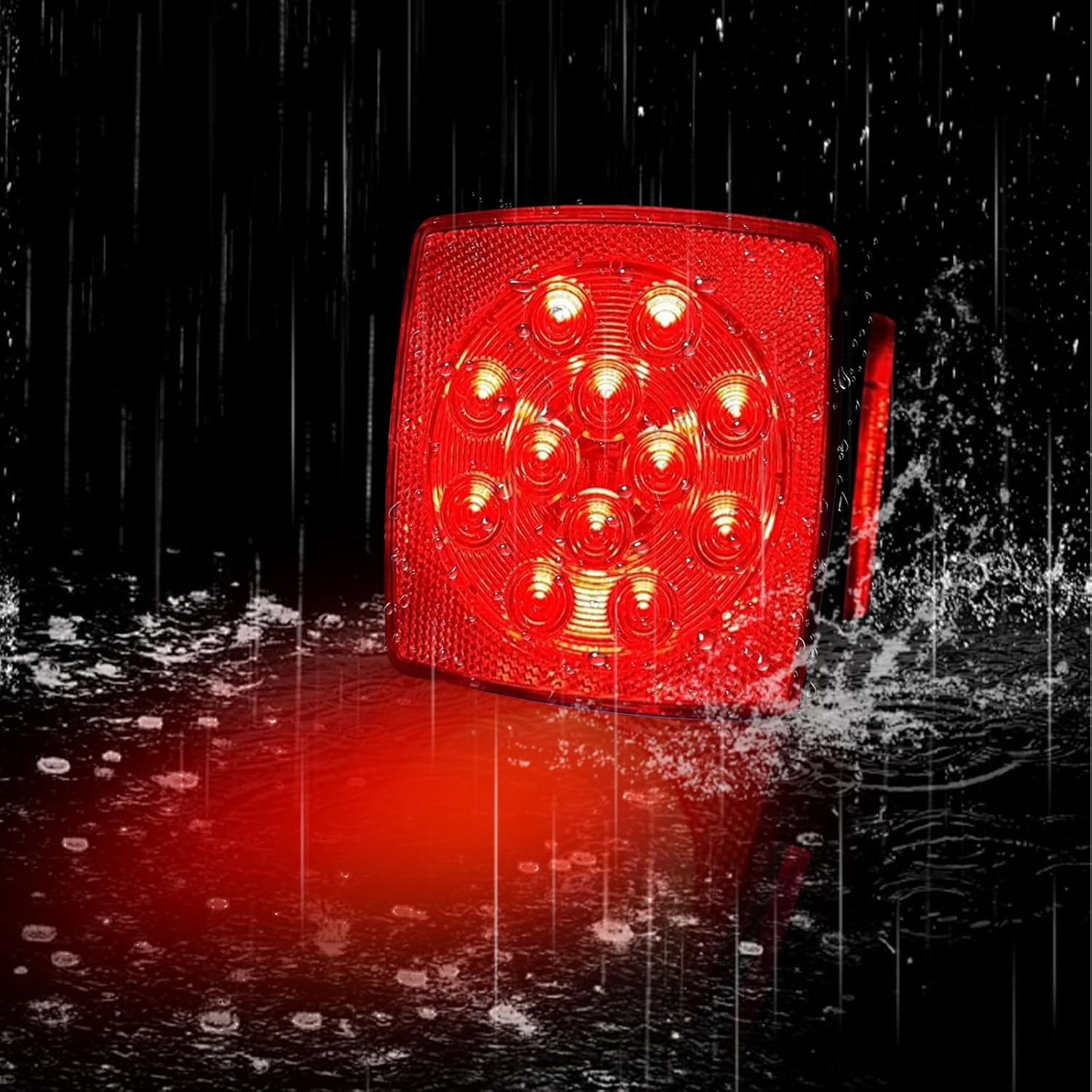 fouwick LED trailer lights Kit, 12V Submersible Tail Marker Lights Wiring Lamp Harness for Boat Car Truck RV Utility snowmobile turn signal license plate stop reverse Trailer Accessories - Image 7