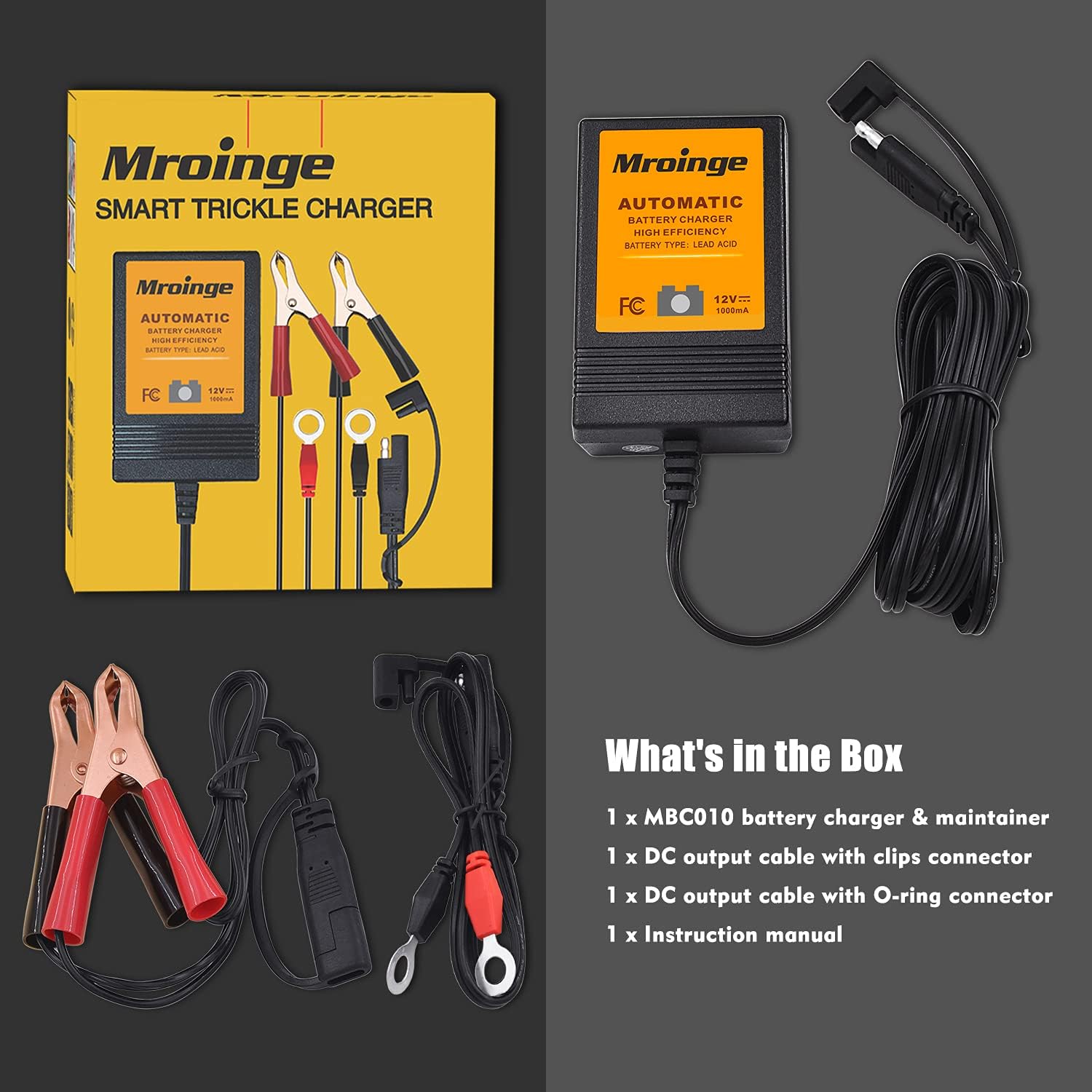 Trickle Charger 12V 1000mA Smart Battery Charger & Maintainer and Automatic Float Charger for Motorcycle, ATV, Lawnmowers and More - Image 7