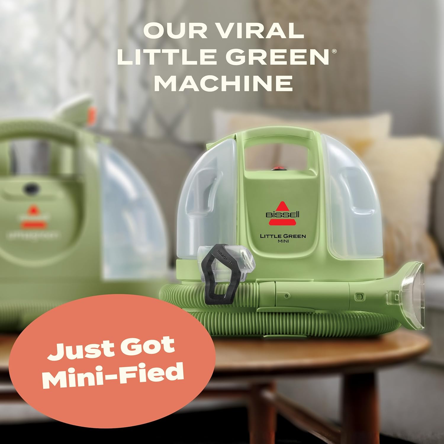 BISSELL Little Green Mini Portable Carpet and Upholstery Deep Cleaner, Car/Auto Detailer, with HydroRinse Self-Cleaning Tool and 4" Tough Stain Tool, Tea Green, 4075 - Image 2