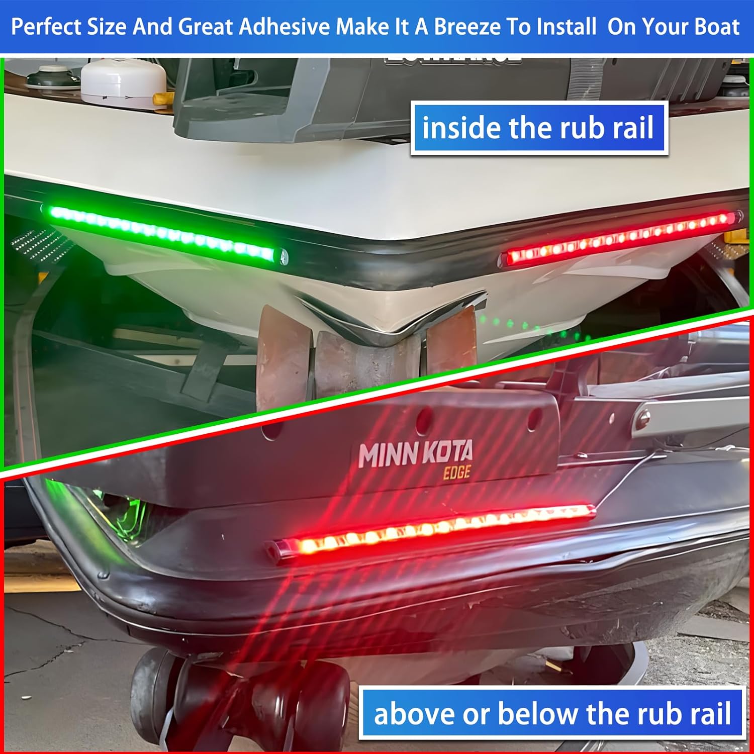 Boat LED Boat Navigation Light, Red and Green Marine Navigation Lights for Boats led, Boat Bow Lights for Night Fishing Night Boating, Nav Light for Bass Boats, Pontoon, Jon Boats - Image 4