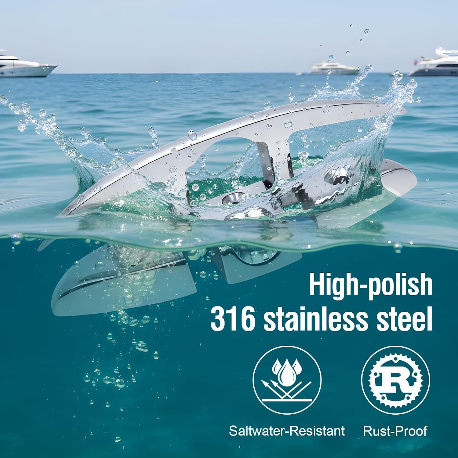 5" 6" Folding Boat Cleats Marine Grade 316 Stainless Steel Flip up Boat Dock Cleats Rope Cleat with Backing Plates for Deck, Kayak Yacht - Image 5