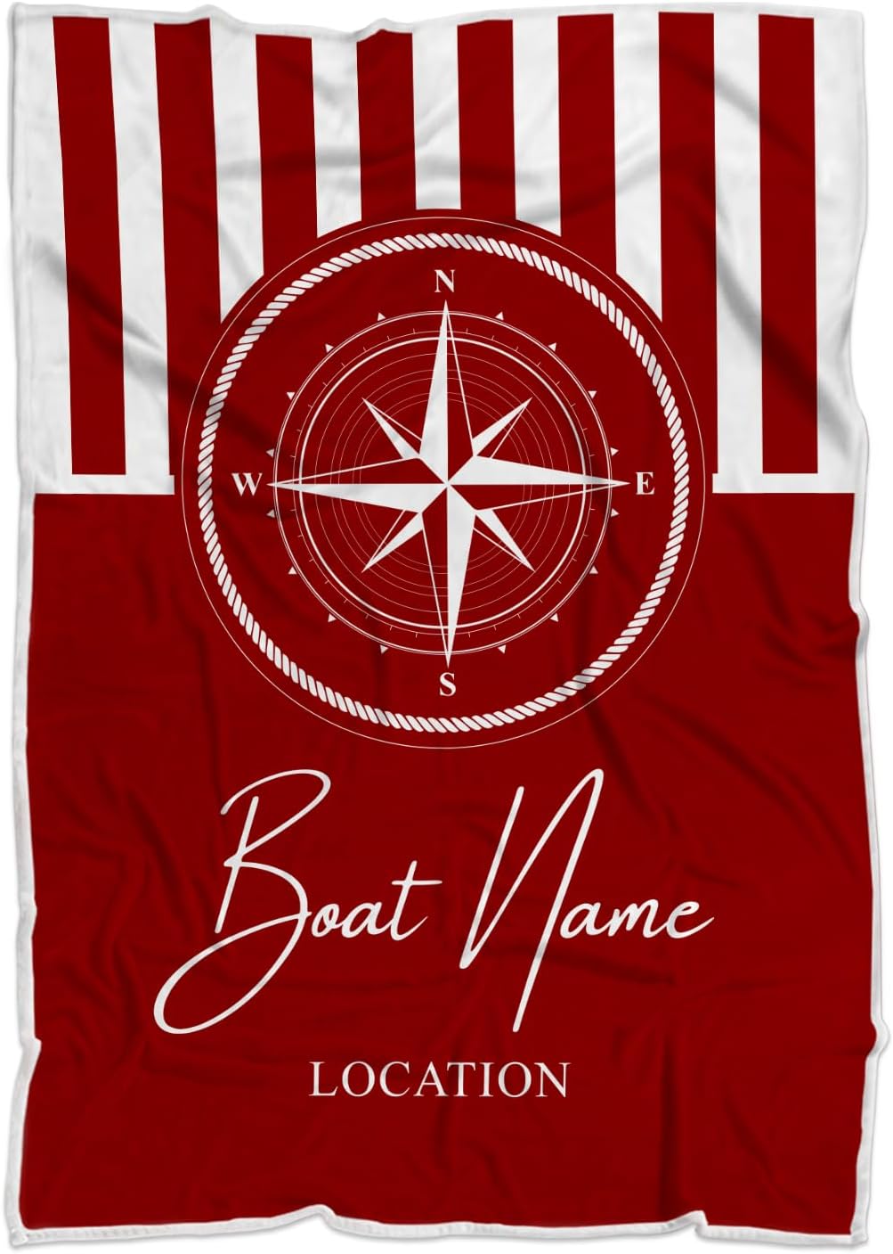 Personalized Anchor Blanket - Custom Boat Sherpa Blanket, Super Soft Fleece Throw Blanket for Couch Sofa, Nautical Bedding, Lake House Bedding, Nautical Gift for New Boat Owners, Yacht Bedding Present - Image 4