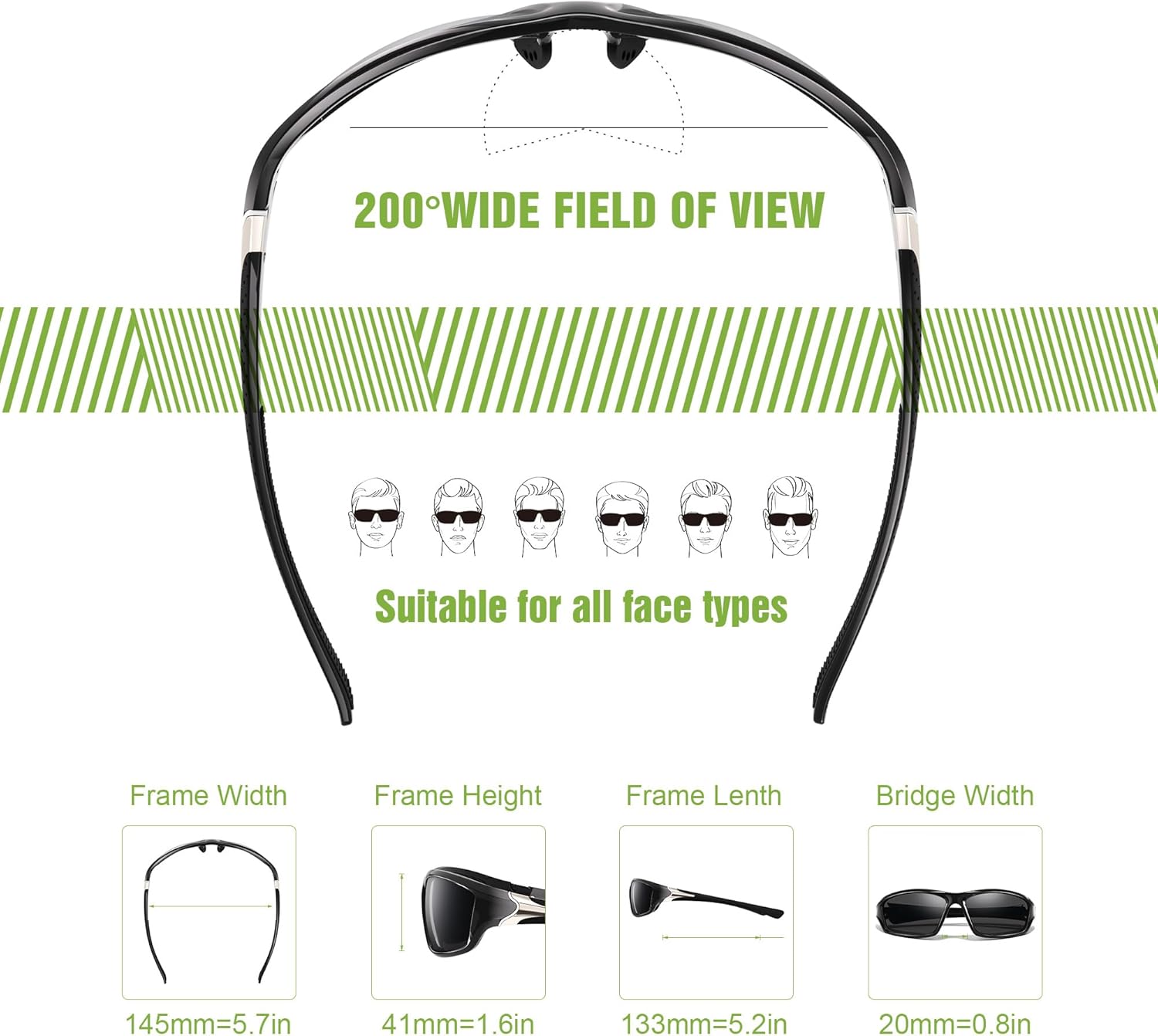3 Pack Polarized Sports Sunglasses for Men, Mens Sunglasses Wrap Around UV Protection for Cycling Fishing Driving - Image 5