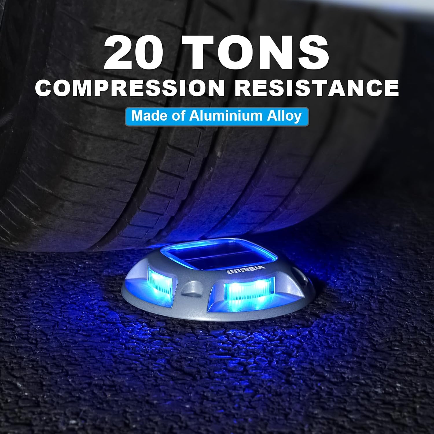 VOLISUN Solar Dock Marine Lights 12 Pack,2 Colors in 1,Outdoor IP67 LED Solar Powered Waterproof Driveway Marker Deck Lights for Warning Step Sidewalk Pathway (White/Blue),Saltwater Resistant - Image 5