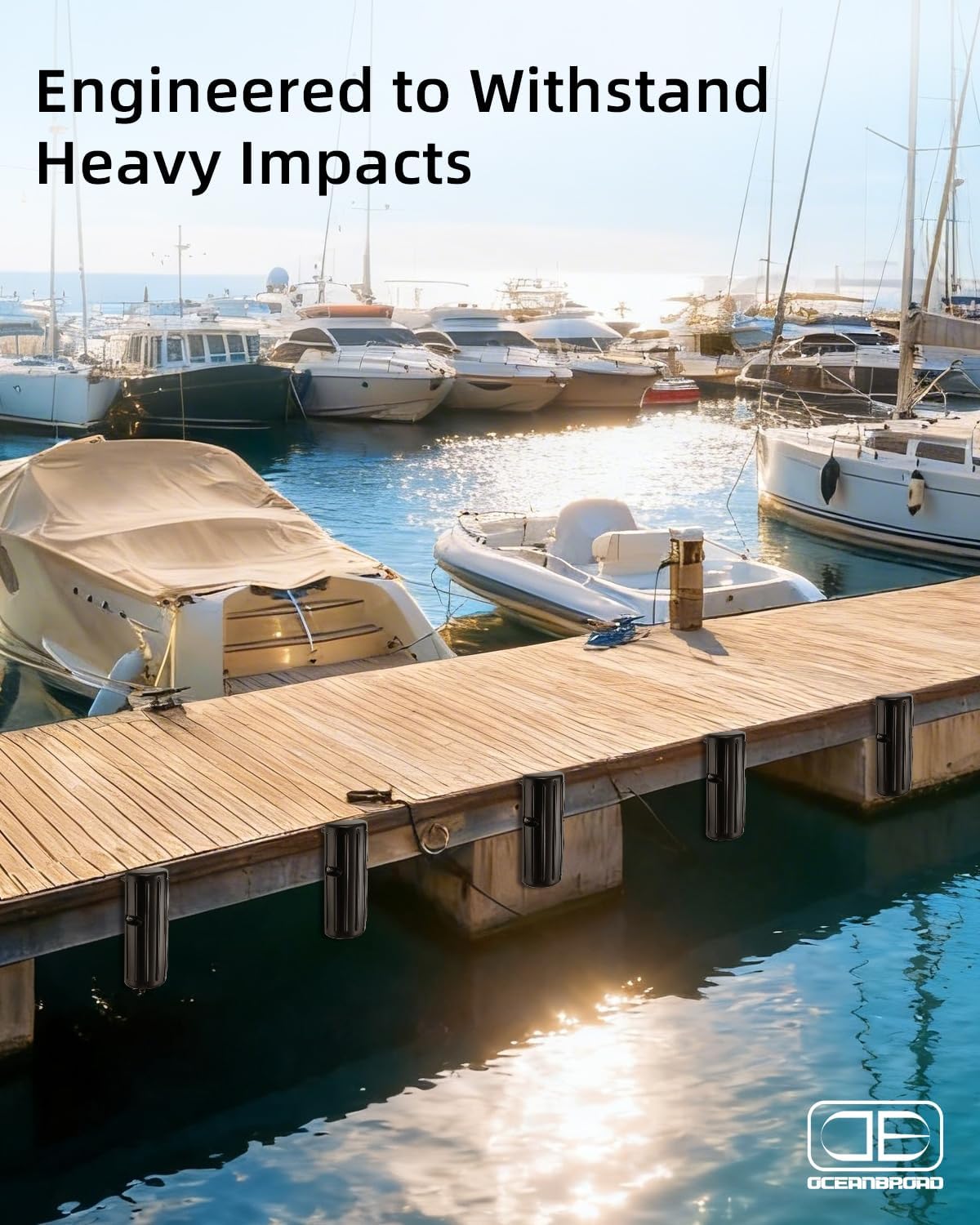 OCEANBROAD Dock Bumpers, Boat Dock Bumpers for Edge & Side | UV-Resistant PVC, Marine Fender Guard with Stainless Steel Hardware, Edge & Side Installation, Vertical Dock Protection - Image 6